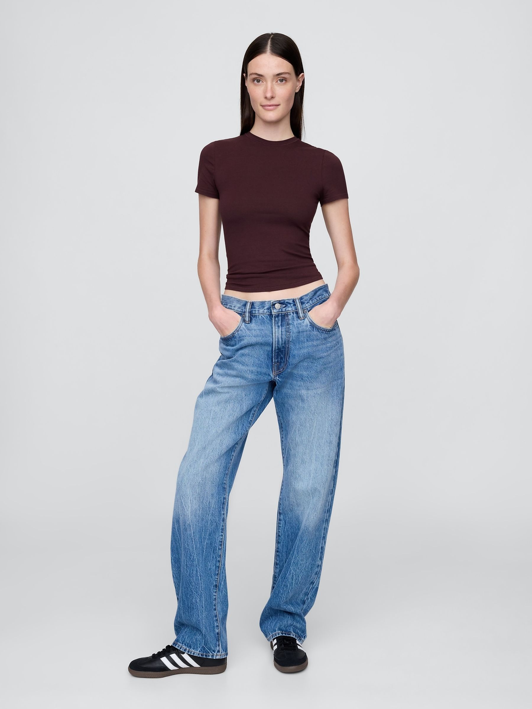 Maroon Red CloseKnit Jersey Short Sleeve T-Shirt - Image 3 of 4