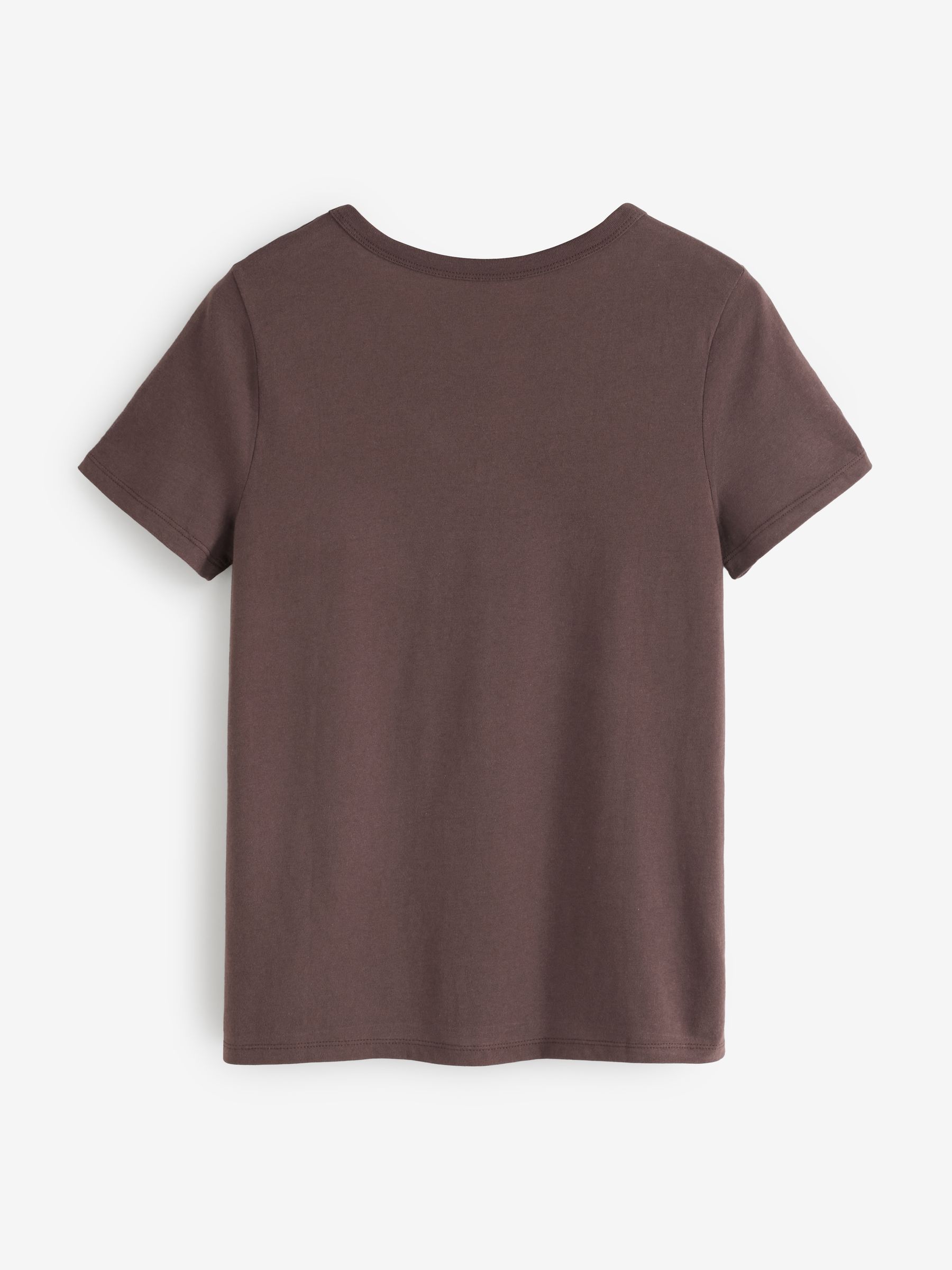 Brown V-Neck Favourite Cotton Short Sleeve T-Shirt - Image 2 of 4