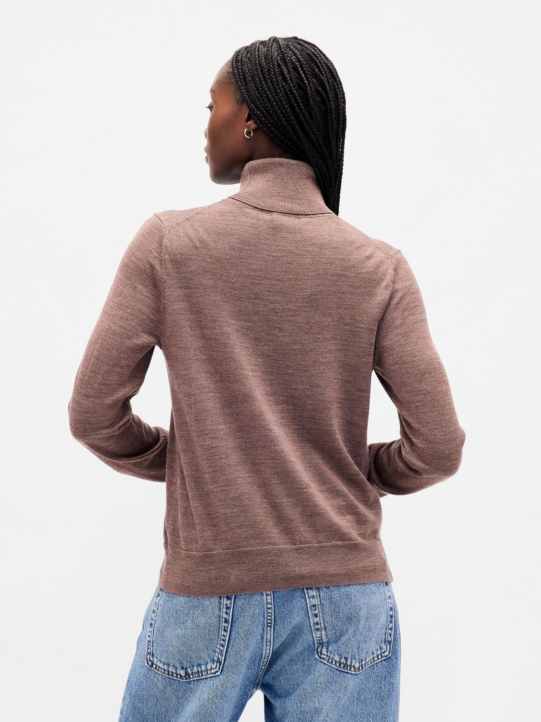 Brown Merino Turtle Neck Sweatshirt - Image 2 of 4