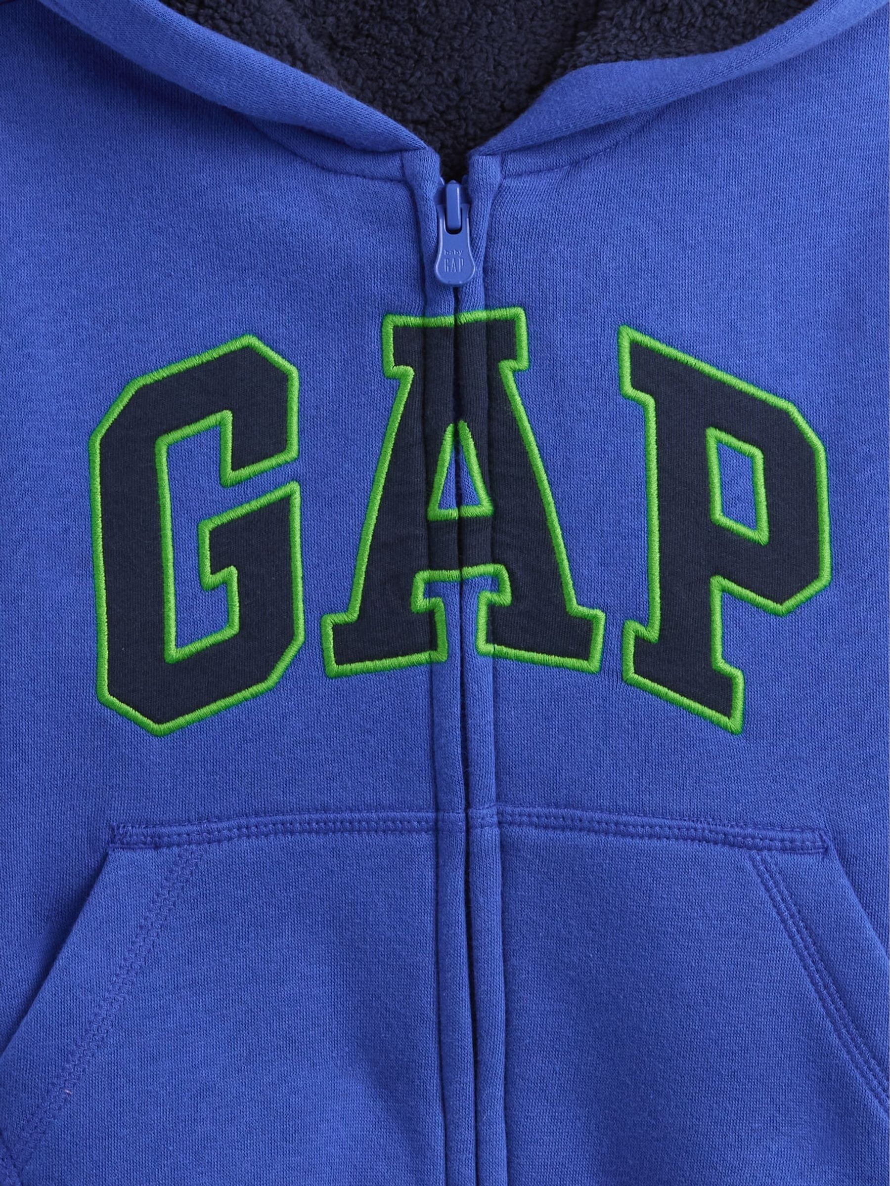 Blue Logo Sherpa Zip Hoodie (6mths-5yrs) - Image 3 of 6