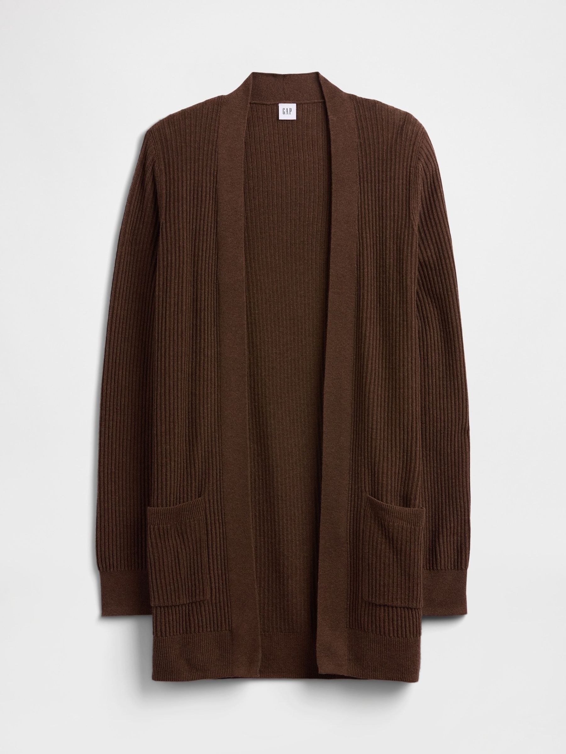 Brown Long Open Cardigan - Image 4 of 5