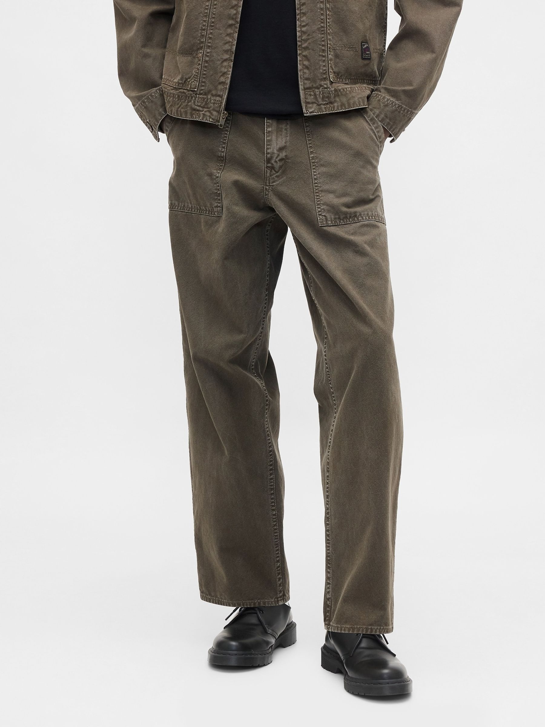 Brown Canvas Baggy Carpenter Jeans - Image 1 of 5