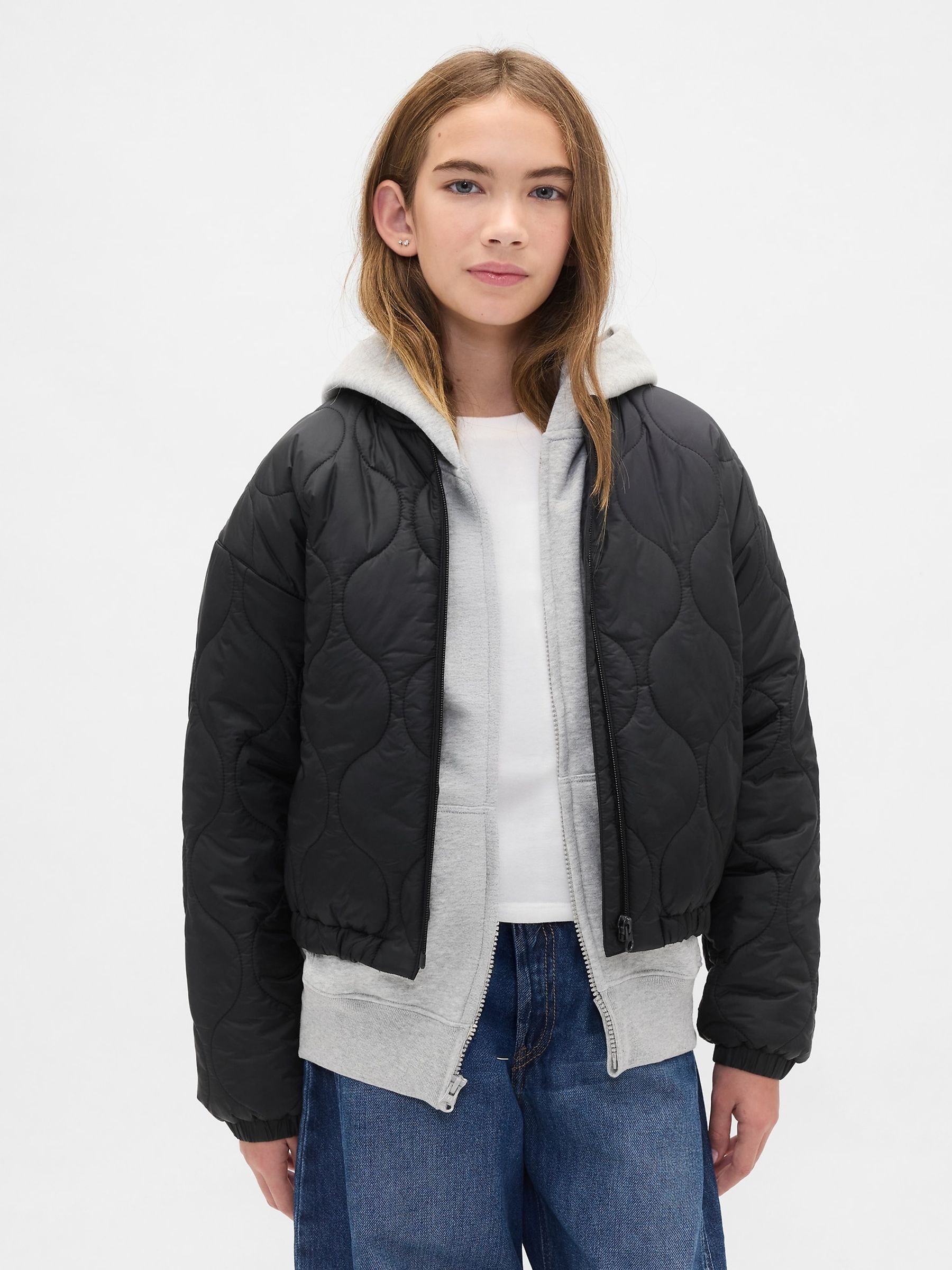 Black Lightweight Quilted Puffer Jacket - Image 1 of 6