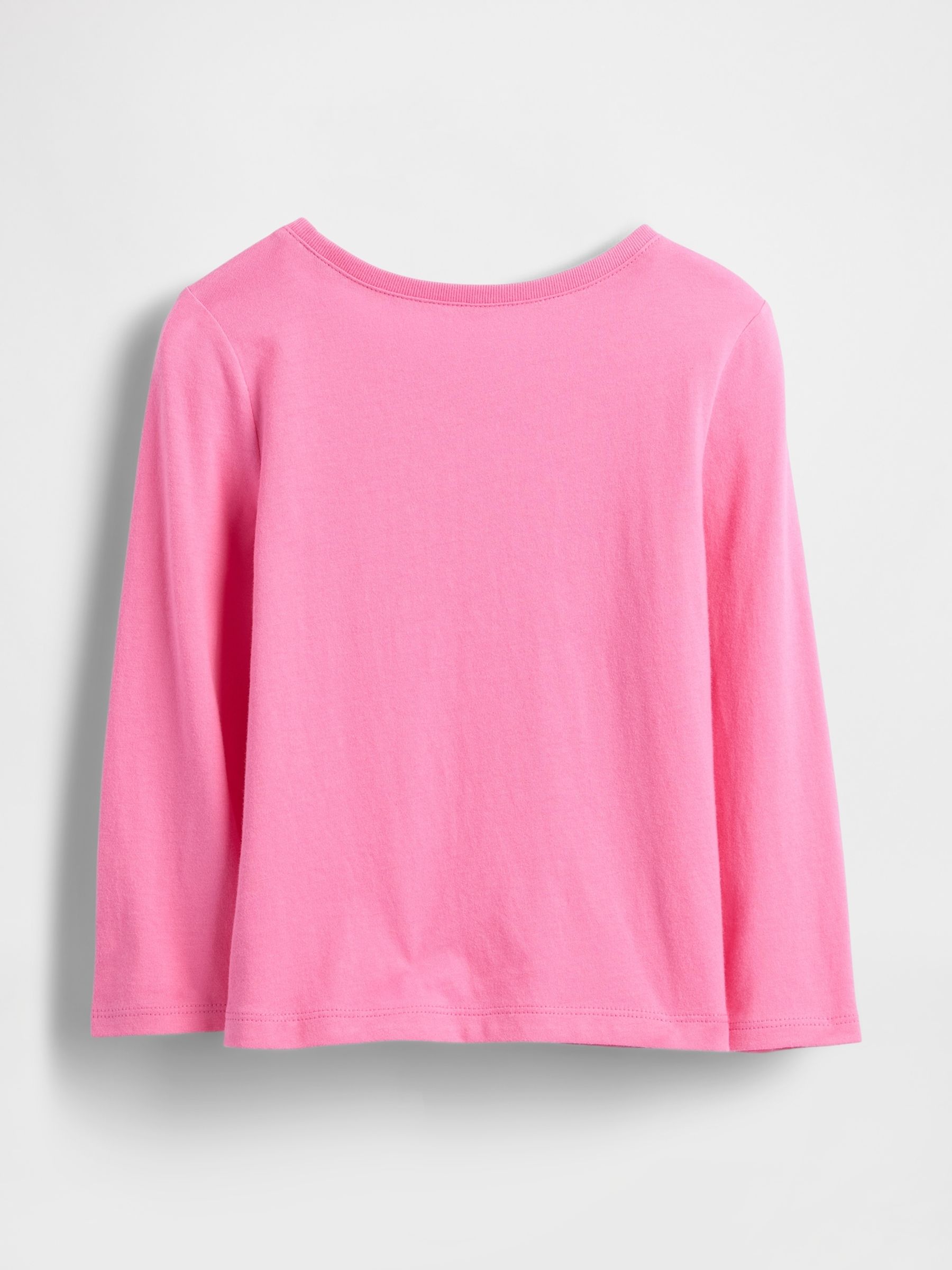 Pink Sequin Logo Crew Neck Long Sleeve T-Shirt (6mths-5yrs) - Image 2 of 3