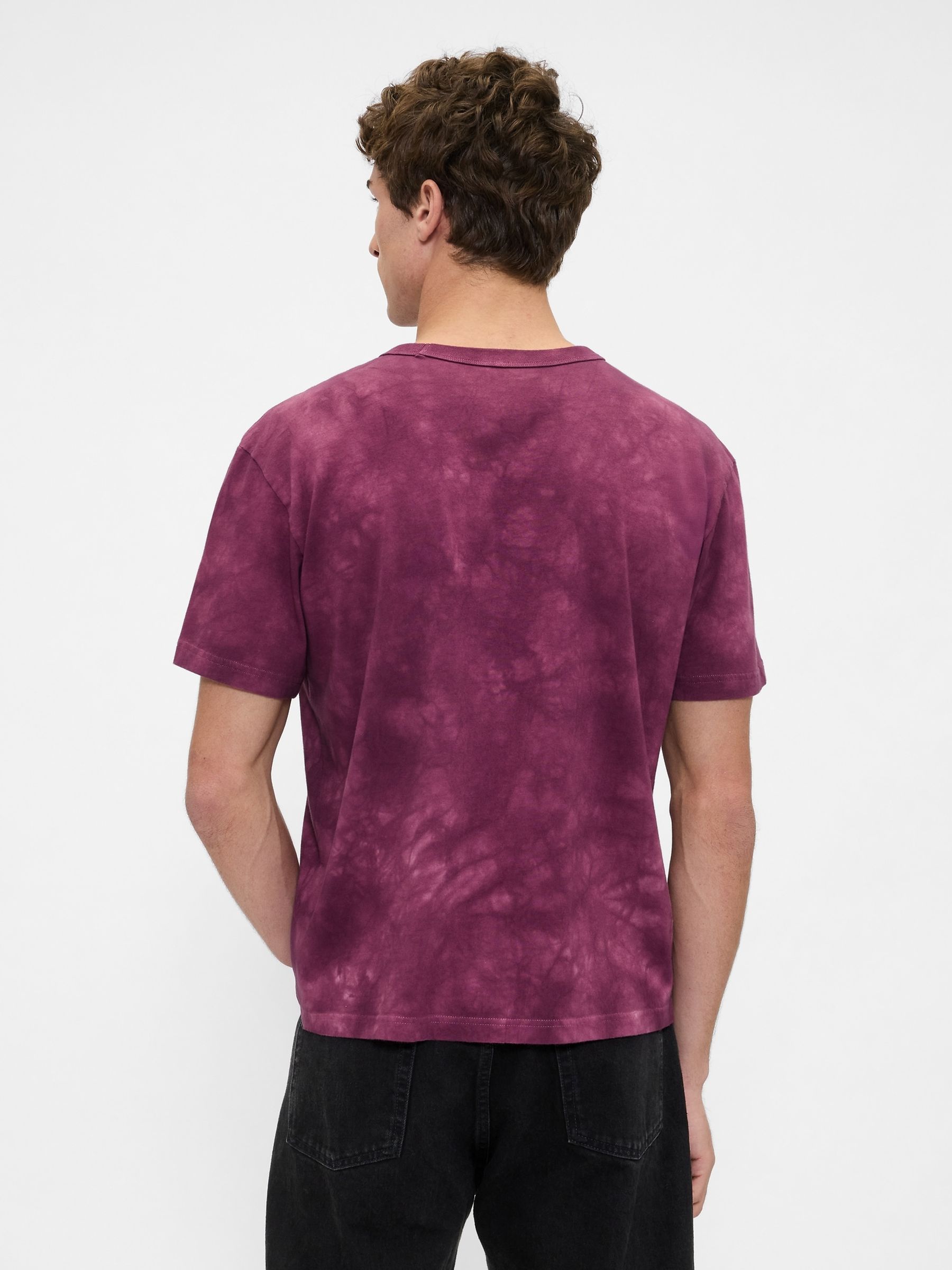 Purple Tie-Dye Original Crew Neck Short Sleeve T-Shirt - Image 2 of 4