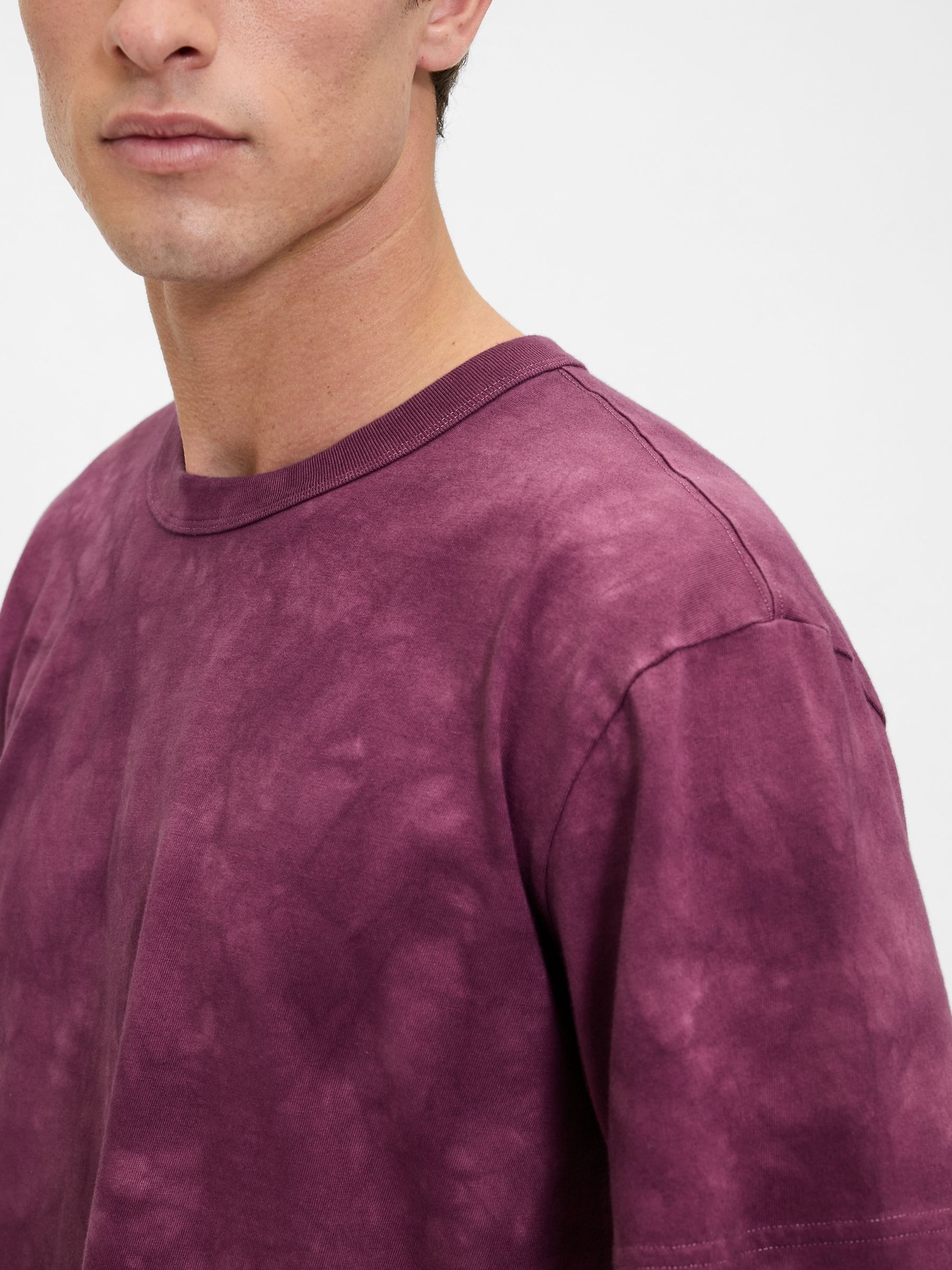 Purple Tie-Dye Original Crew Neck Short Sleeve T-Shirt - Image 4 of 4
