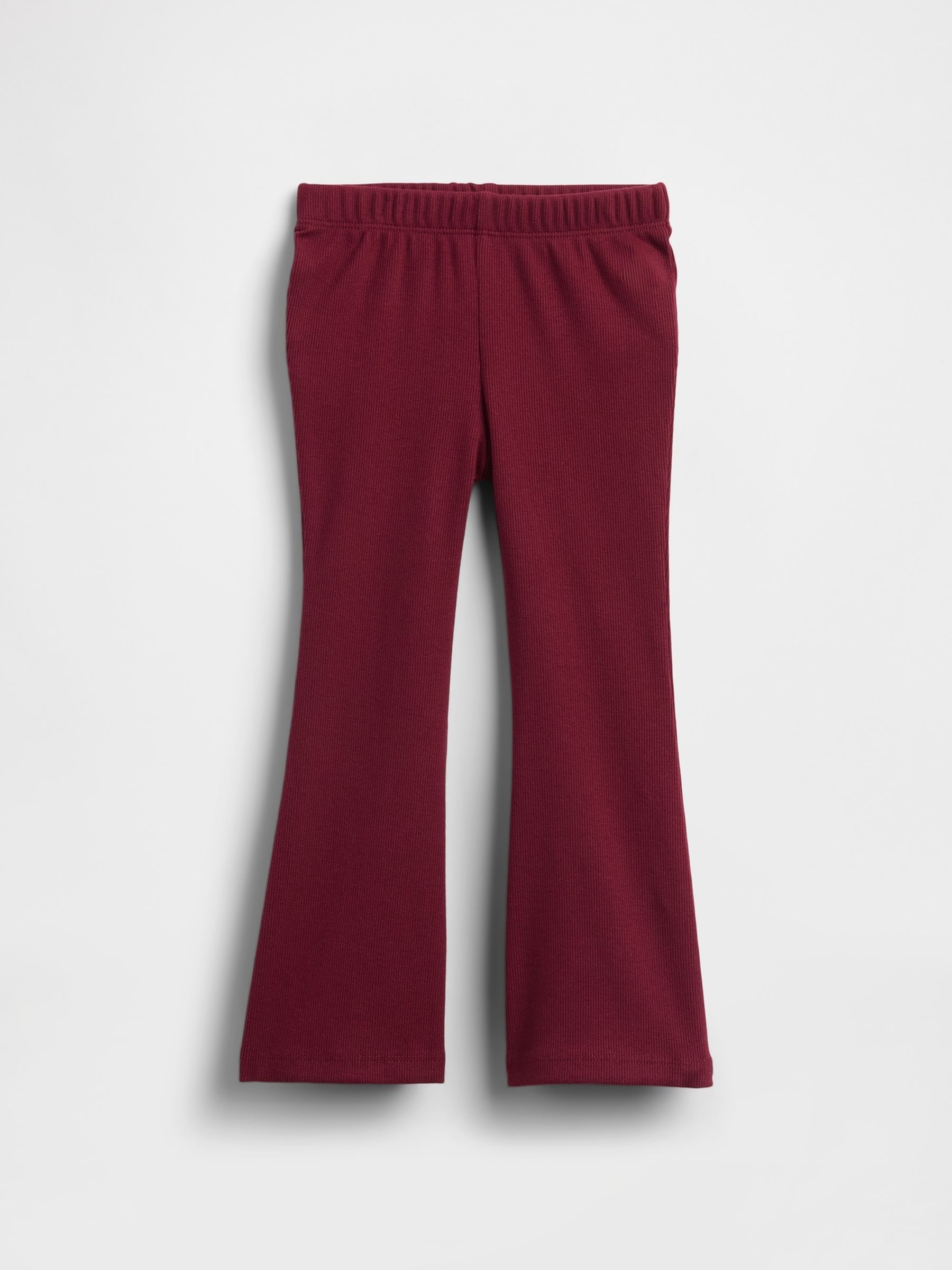 Burgundy Red Cotton Stretch Flare Leggings (6mths-5yrs) - Image 1 of 2