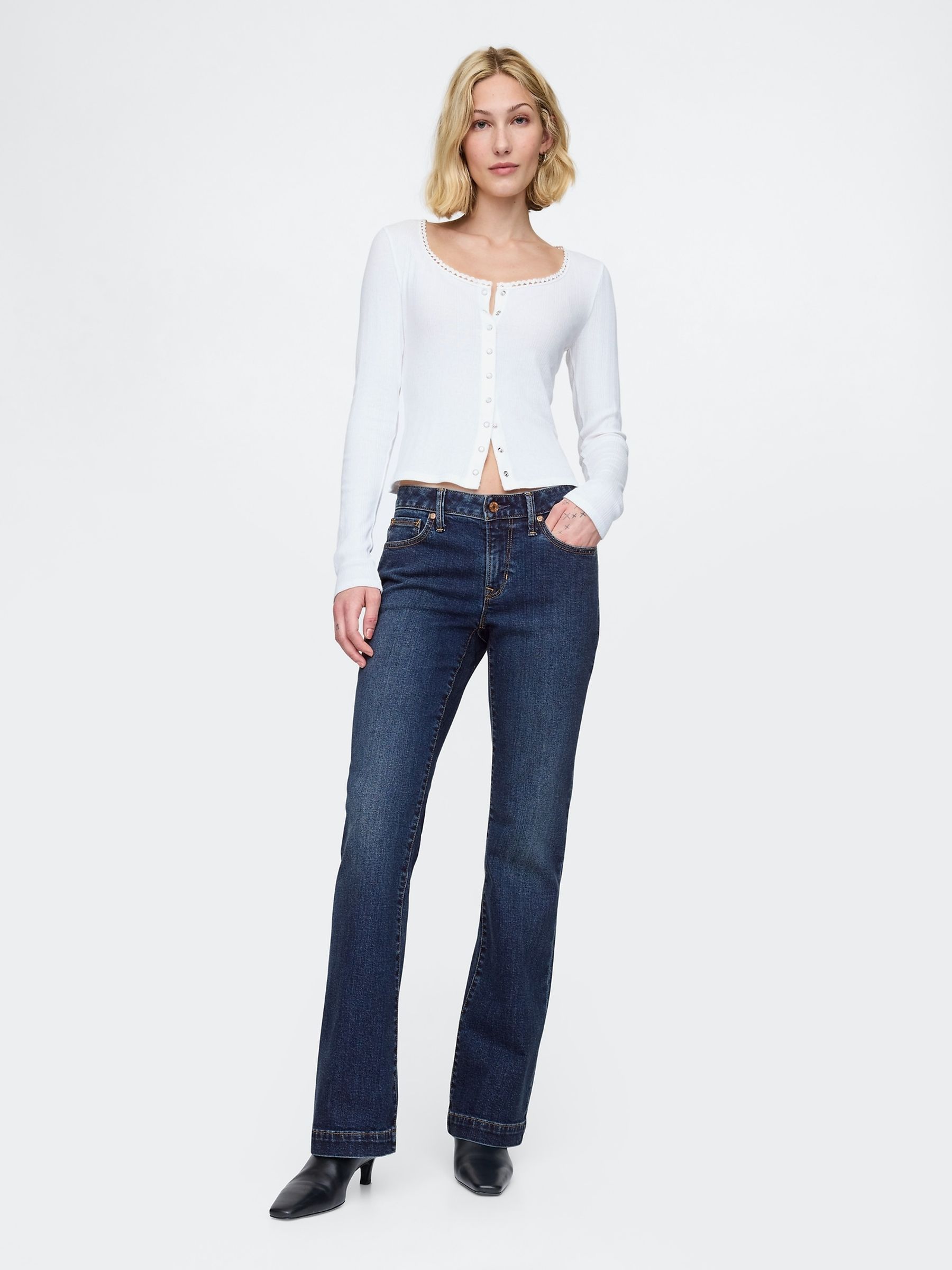 Blue Low Rise Long and Lean Bootcut Jeans - Image 7 of 7
