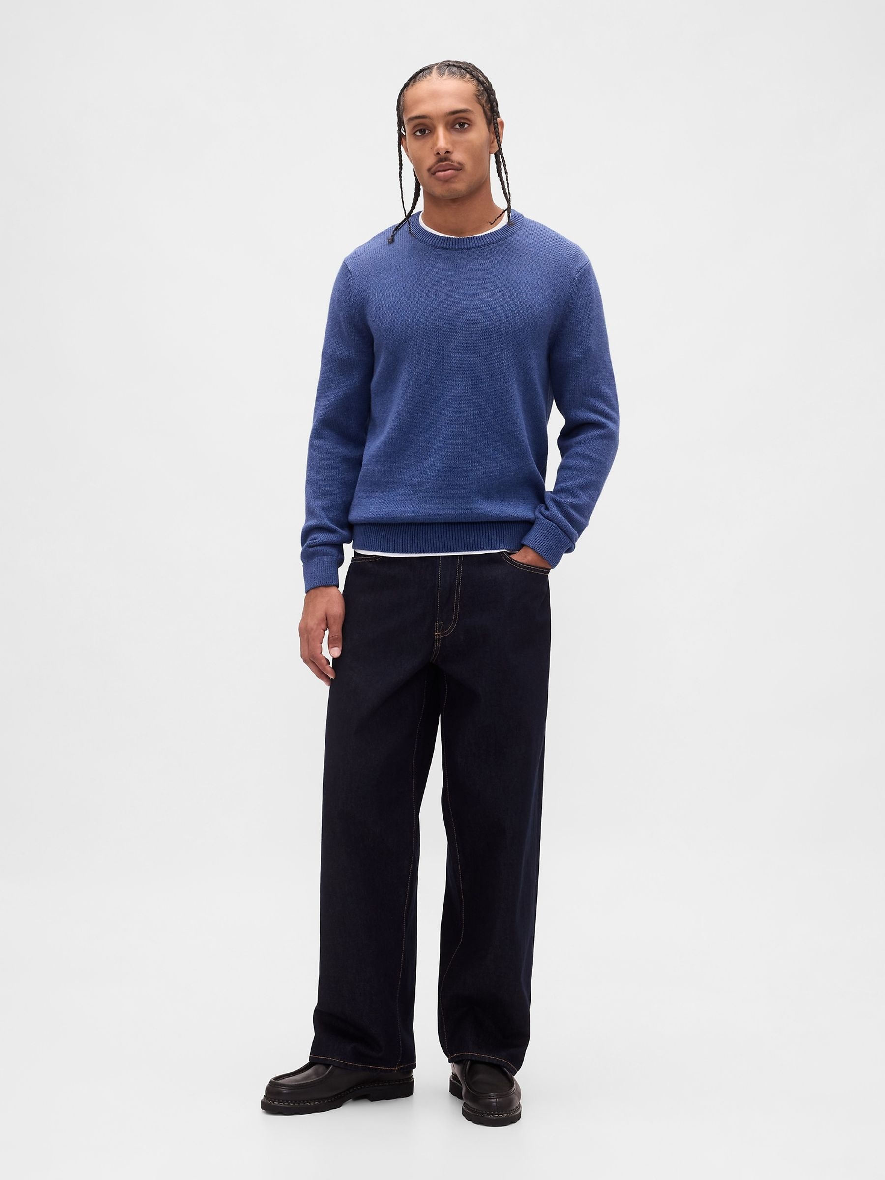 Blue Classic Crew Neck Sweatshirt - Image 3 of 4