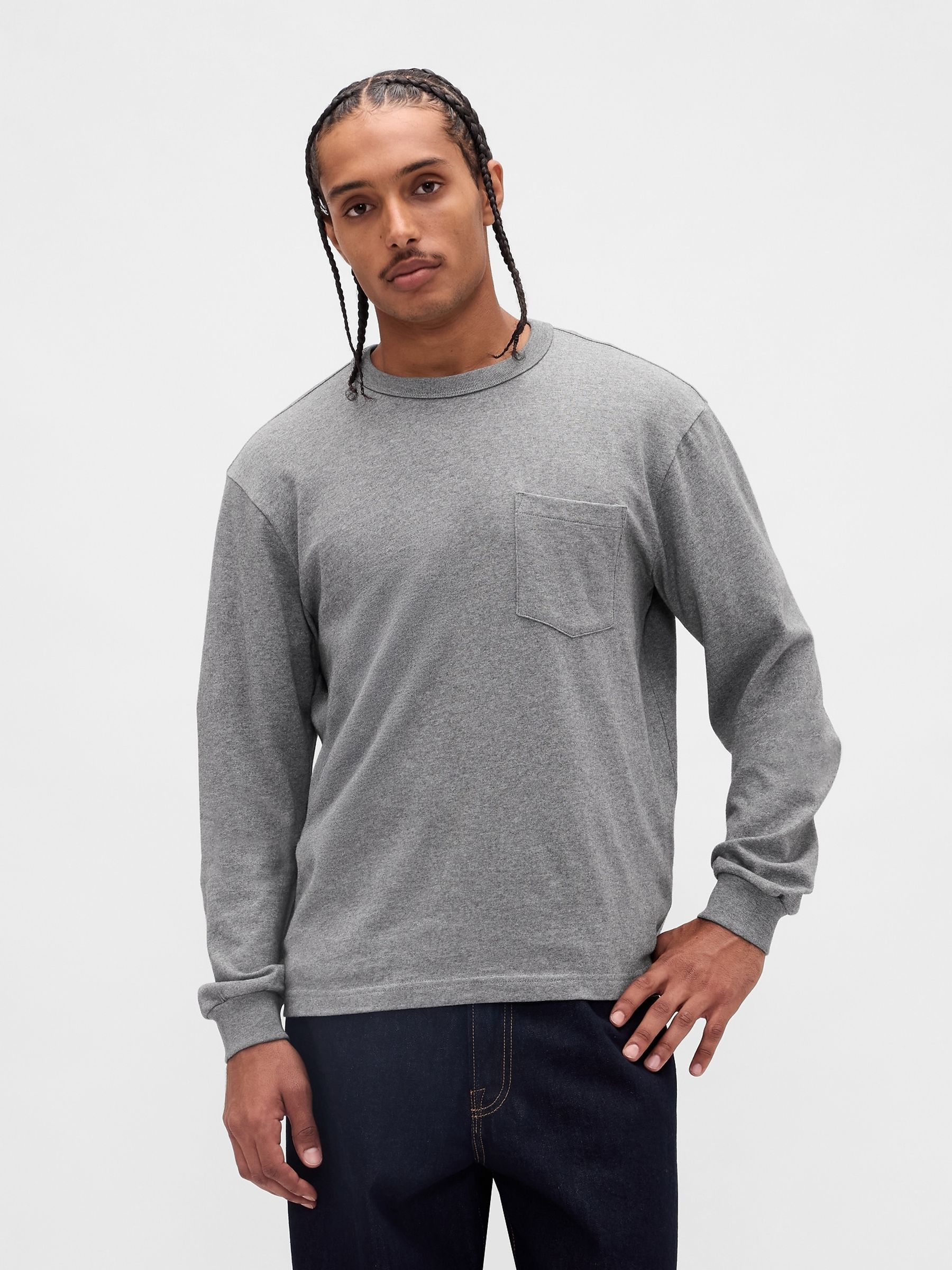 Grey Heavyweight Relaxed T-Shirt - Image 1 of 4 Grey Heavyweight Relaxed T-Shirt - Image 1 of 4