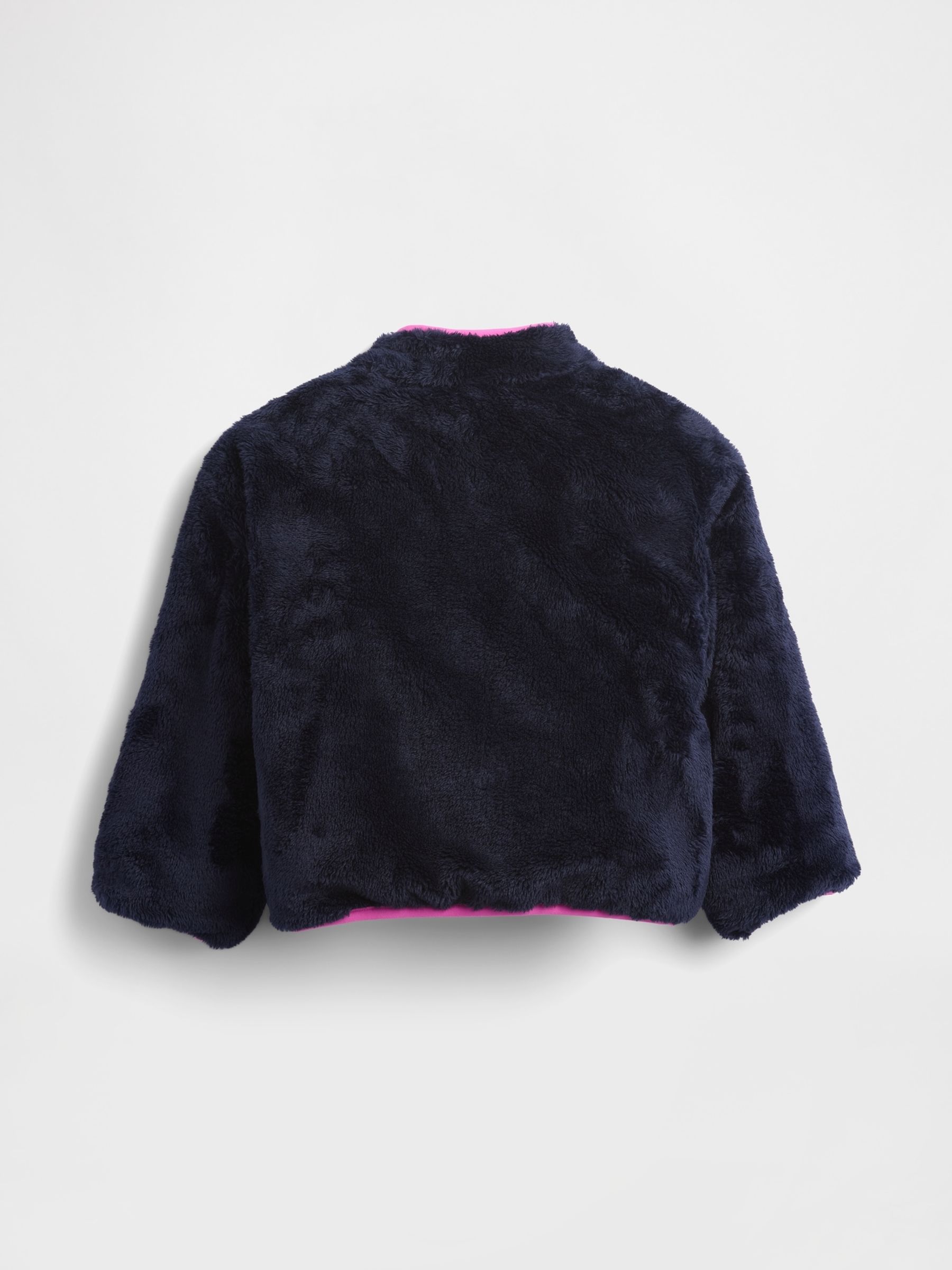 Navy Blue Lightweight Sherpa Reversible Jacket - Image 2 of 3