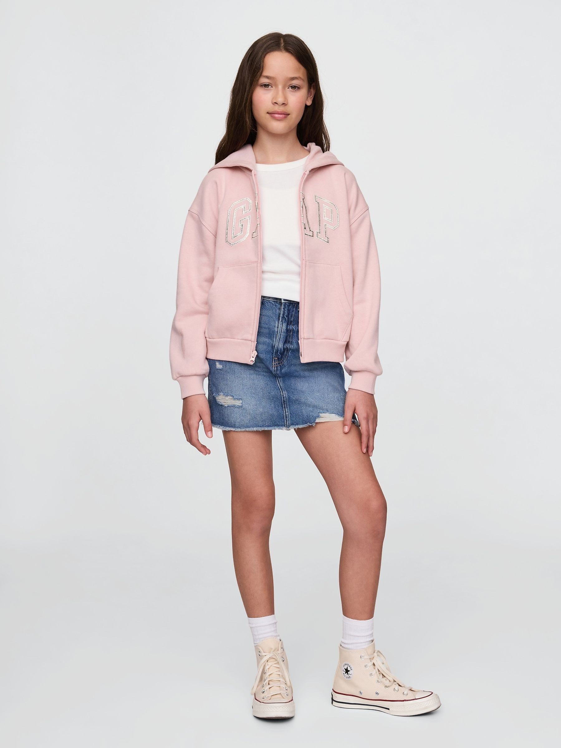 Pink Vintage Soft Arch Logo Hoodie (4-13yrs) - Image 2 of 4