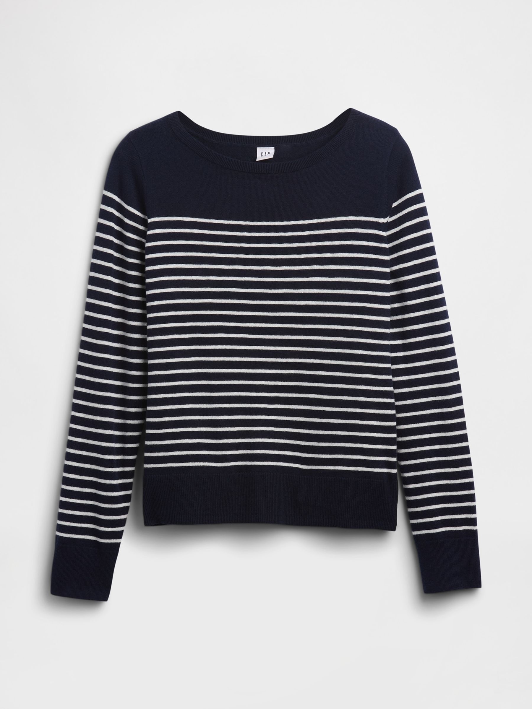 Blue/Navy/White Stripe Bella Boat Neck Jumper - Image 5 of 5 Blue/Navy/White Stripe Bella Boat Neck Jumper - Image 5 of 5
