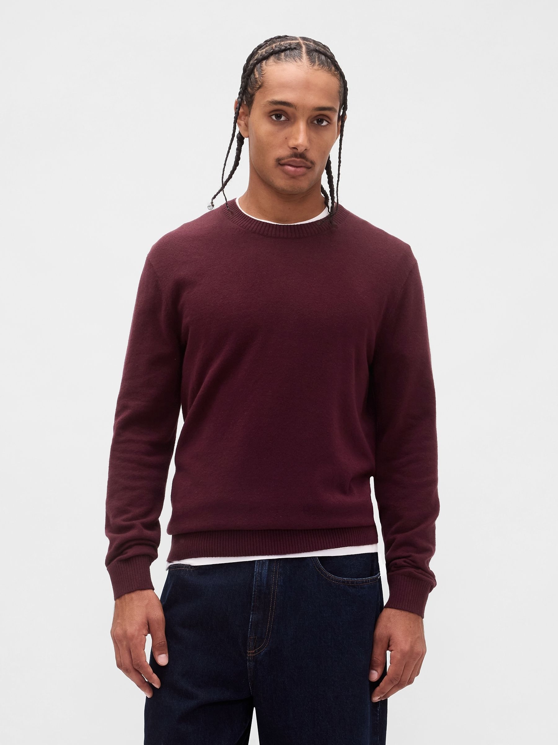 Burgandy Red CashSoft Crew Sweatshirt - Image 1 of 4