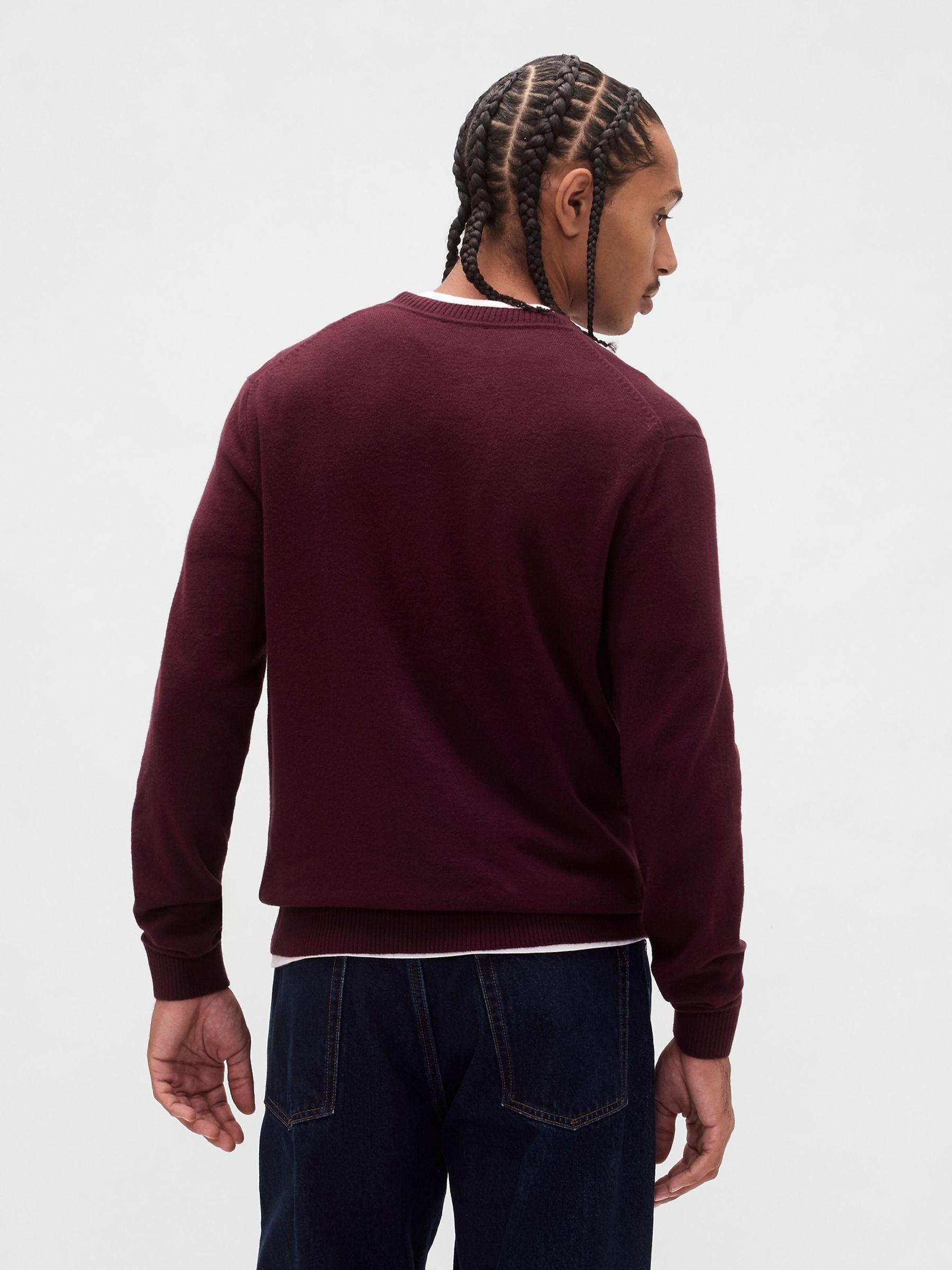 Burgandy Red CashSoft Crew Sweatshirt - Image 2 of 4