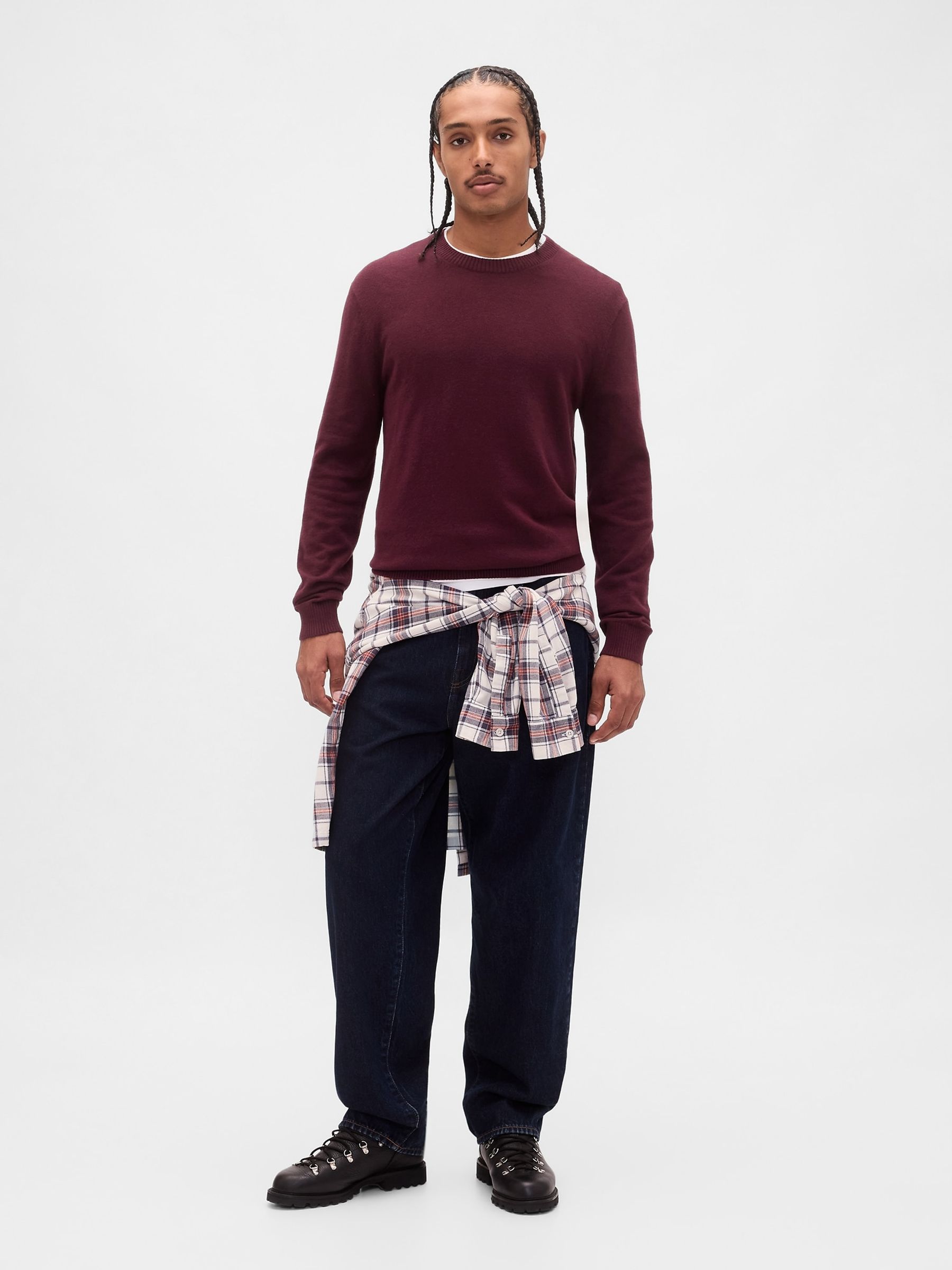 Burgandy Red CashSoft Crew Sweatshirt - Image 3 of 4