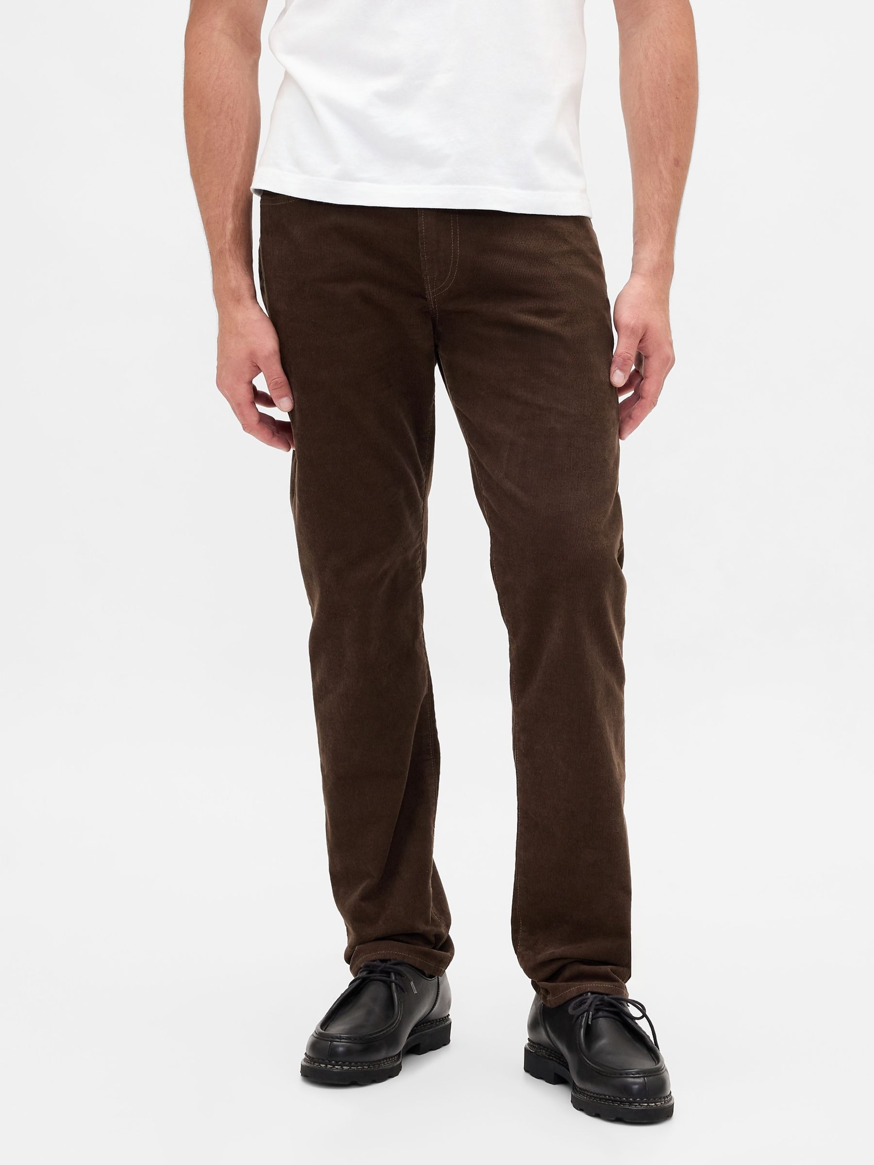 Brown Corduroy Straight Trousers - Image 1 of 5 Brown Corduroy Straight Trousers - Image 1 of 5