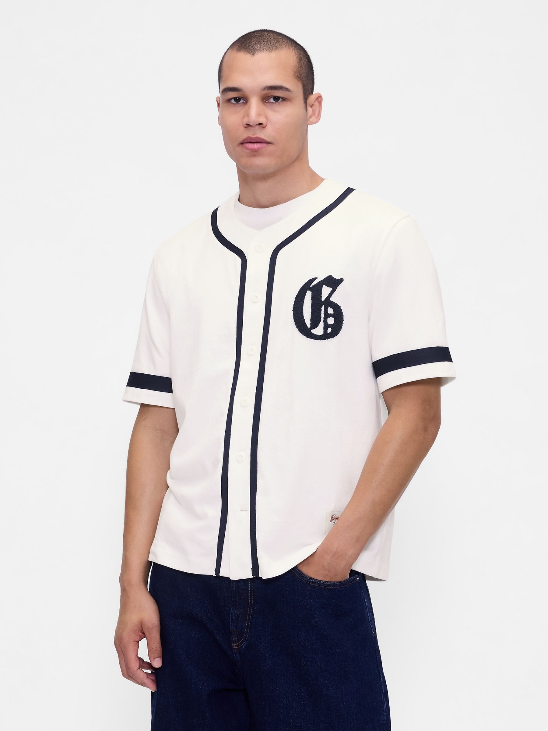 White Varsity Logo Baseball Jersey T-Shirt - Image 1 of 4