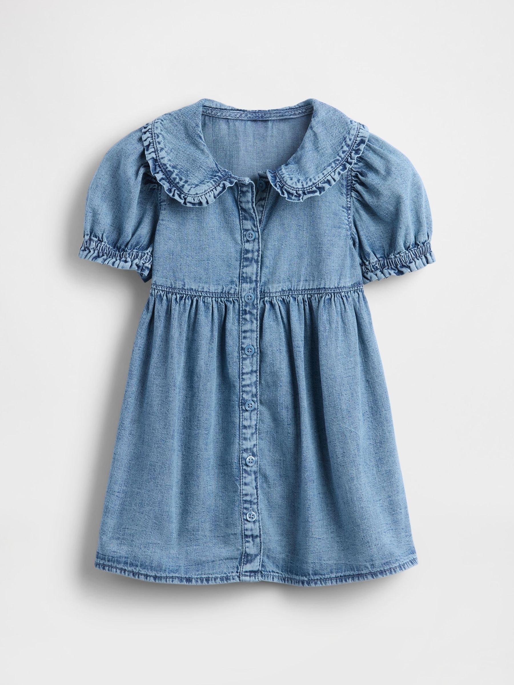 Blue Denim Ruffle Dress (6mths-5yrs) - Image 2 of 3