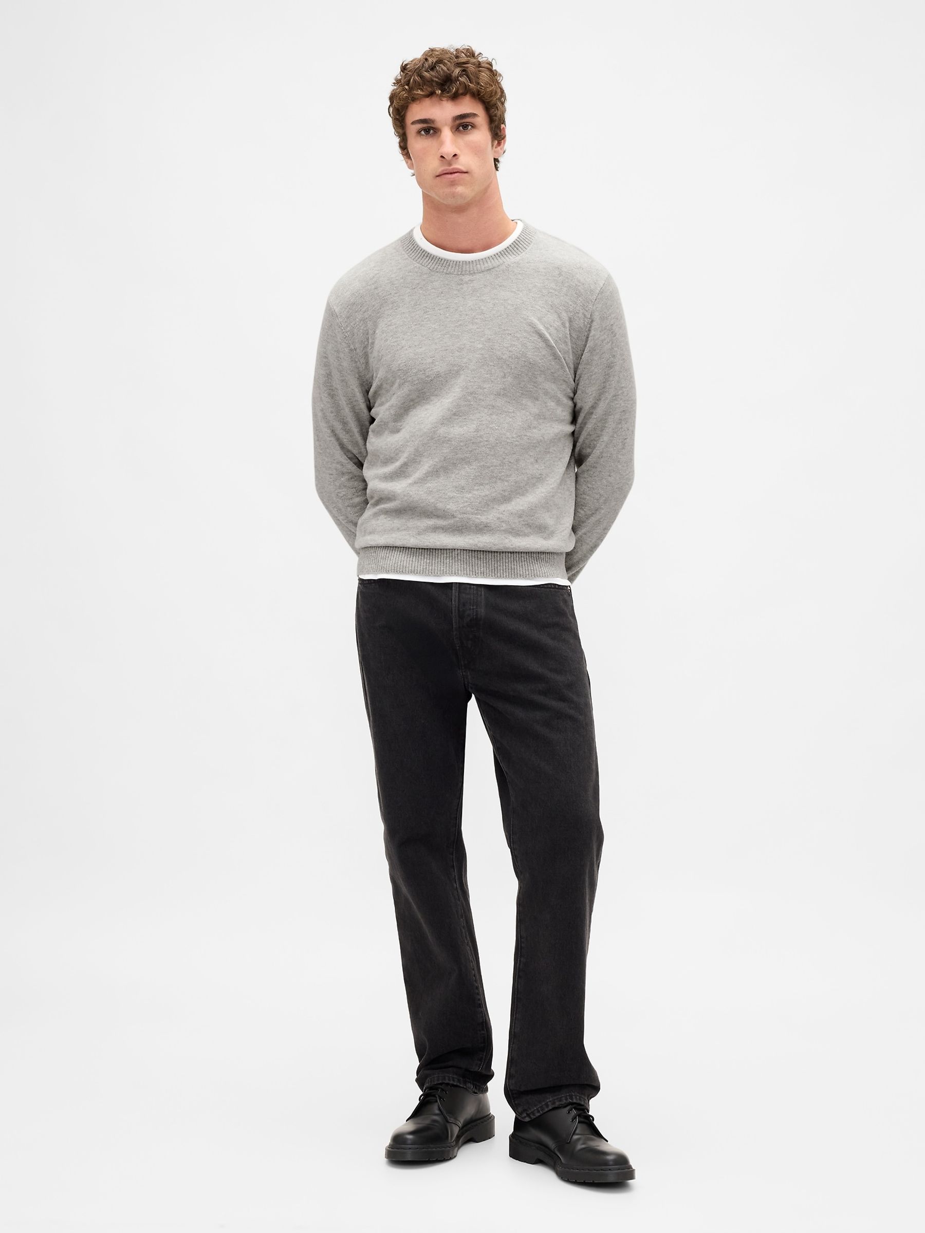 Grey CashSoft Crew Sweatshirt - Image 3 of 4