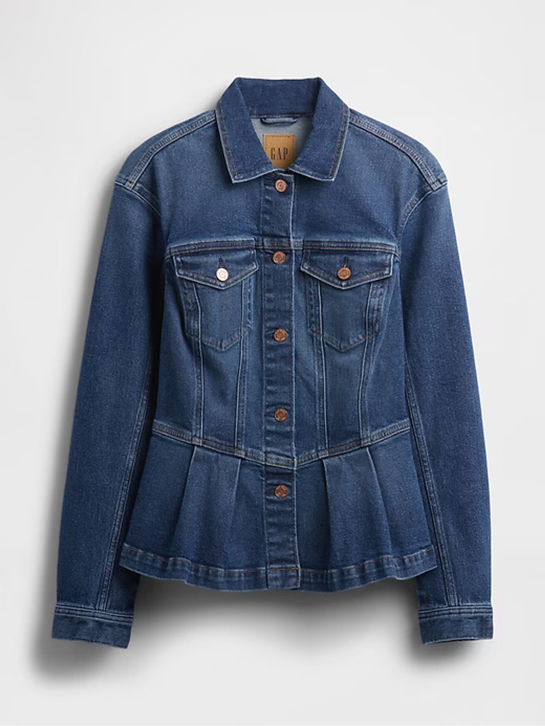 Blue Peplum Denim Jacket - Image 4 of 4