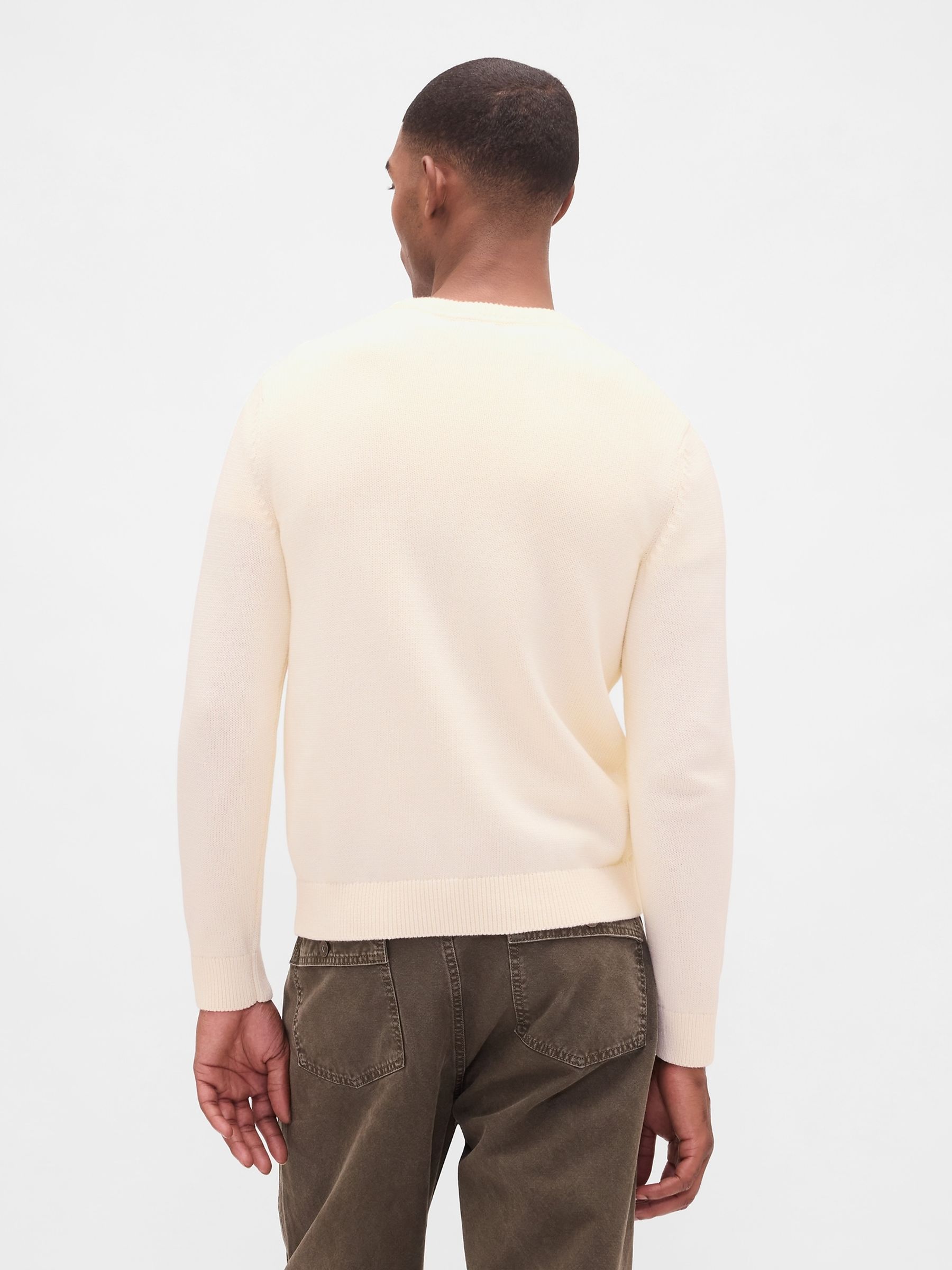 Cream Classic Crew Neck Jumper - Image 2 of 4