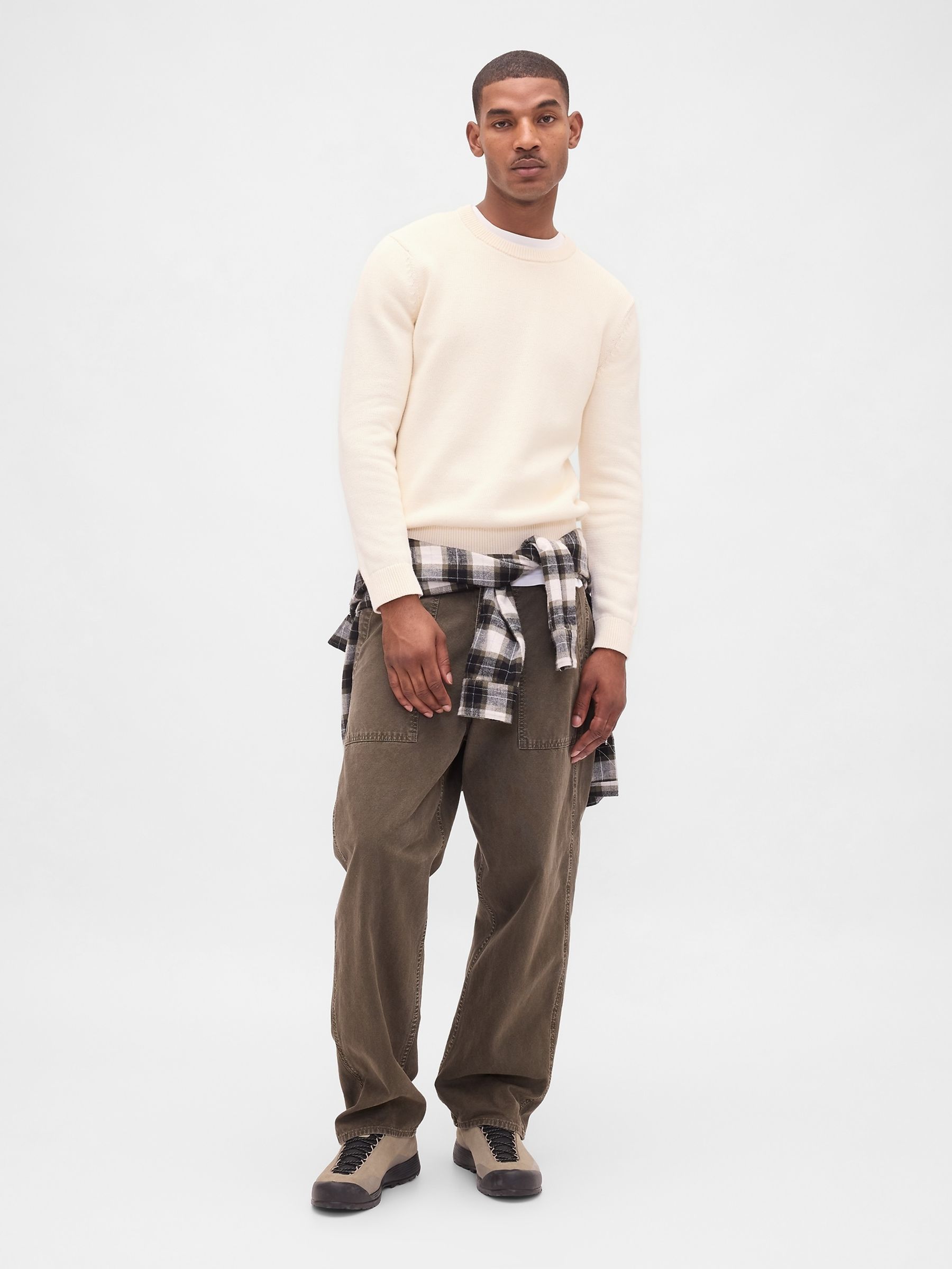 Cream Classic Crew Neck Jumper - Image 3 of 4