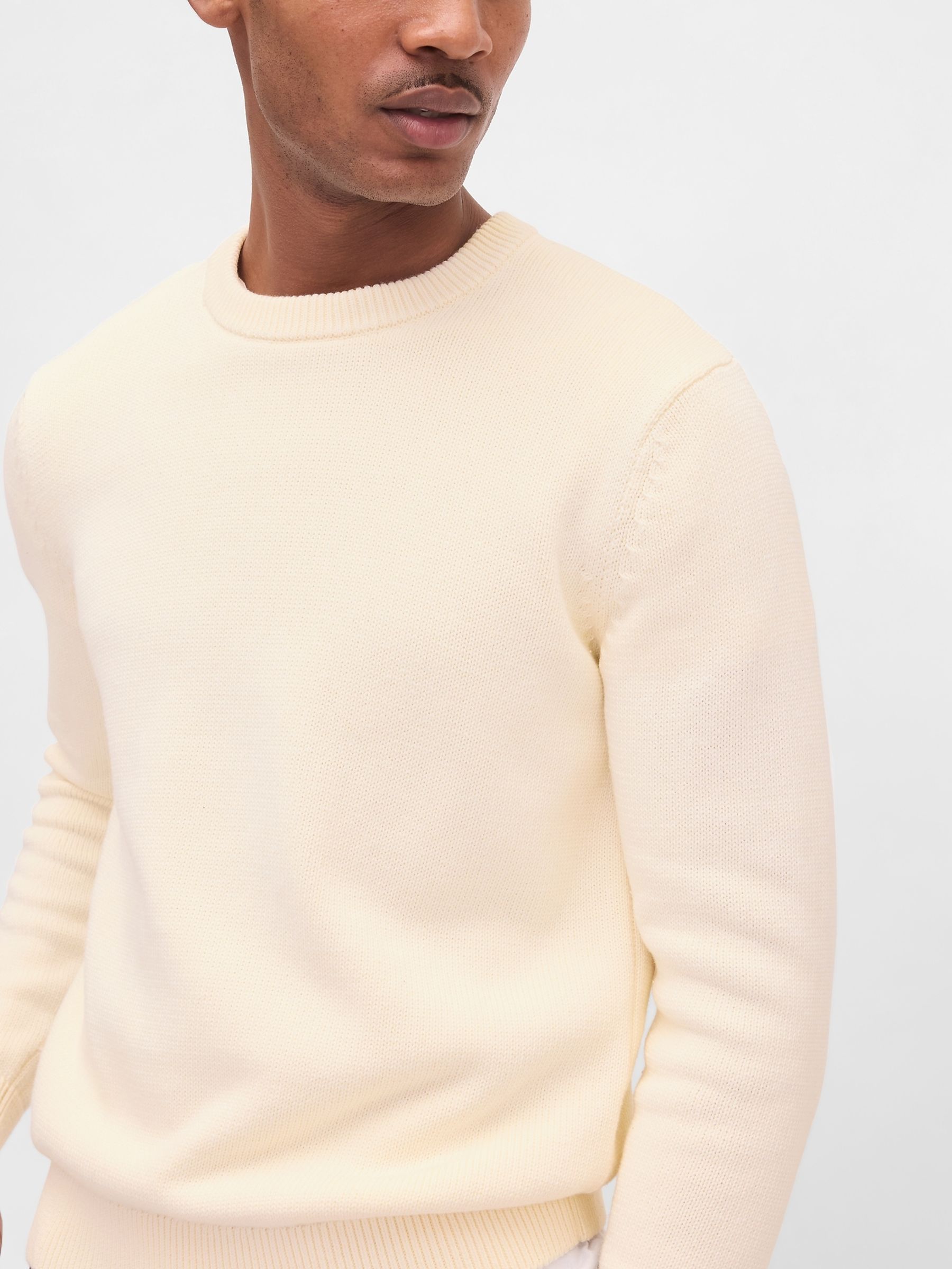 Cream Classic Crew Neck Jumper - Image 4 of 4