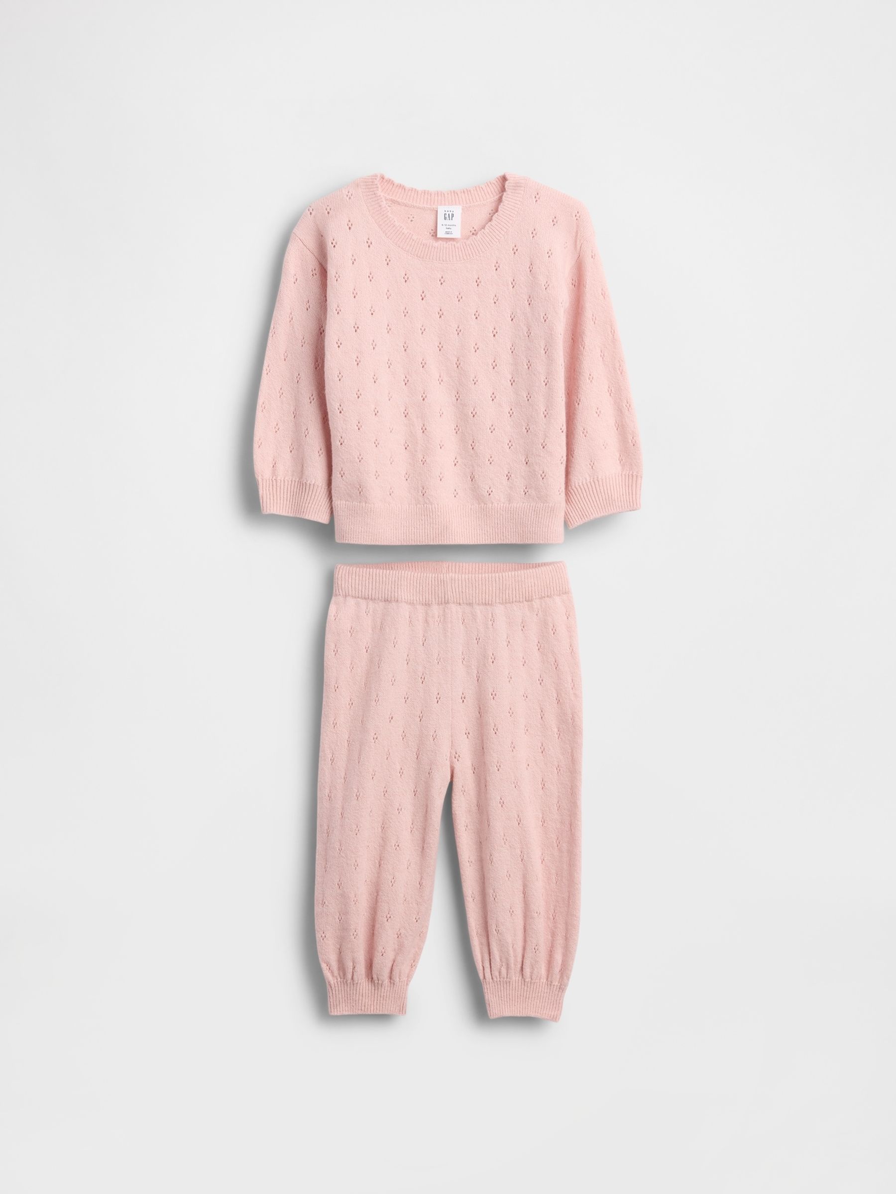 Pink CashSoft Pointelle Outfit Set - Image 1 of 3