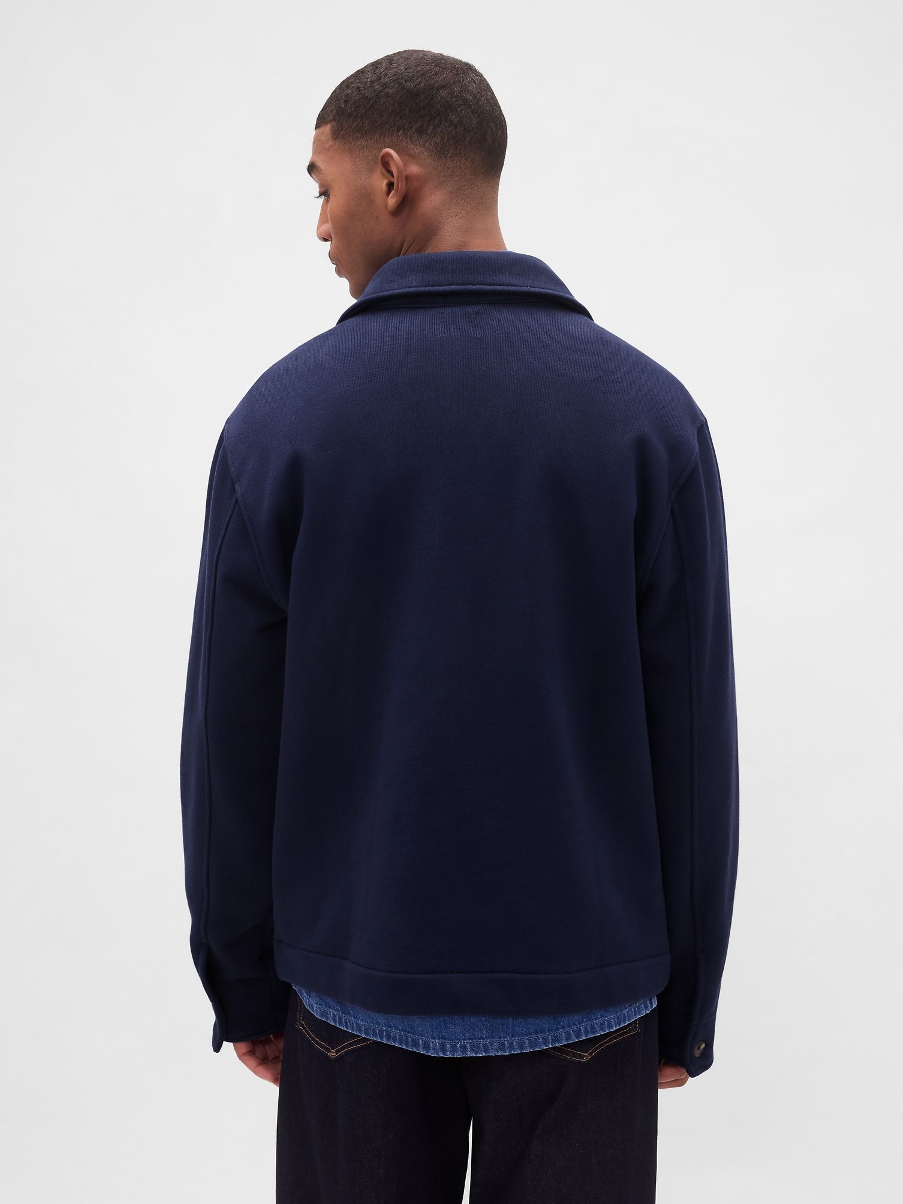 Blue French Terry Chore Jacket - Image 2 of 4