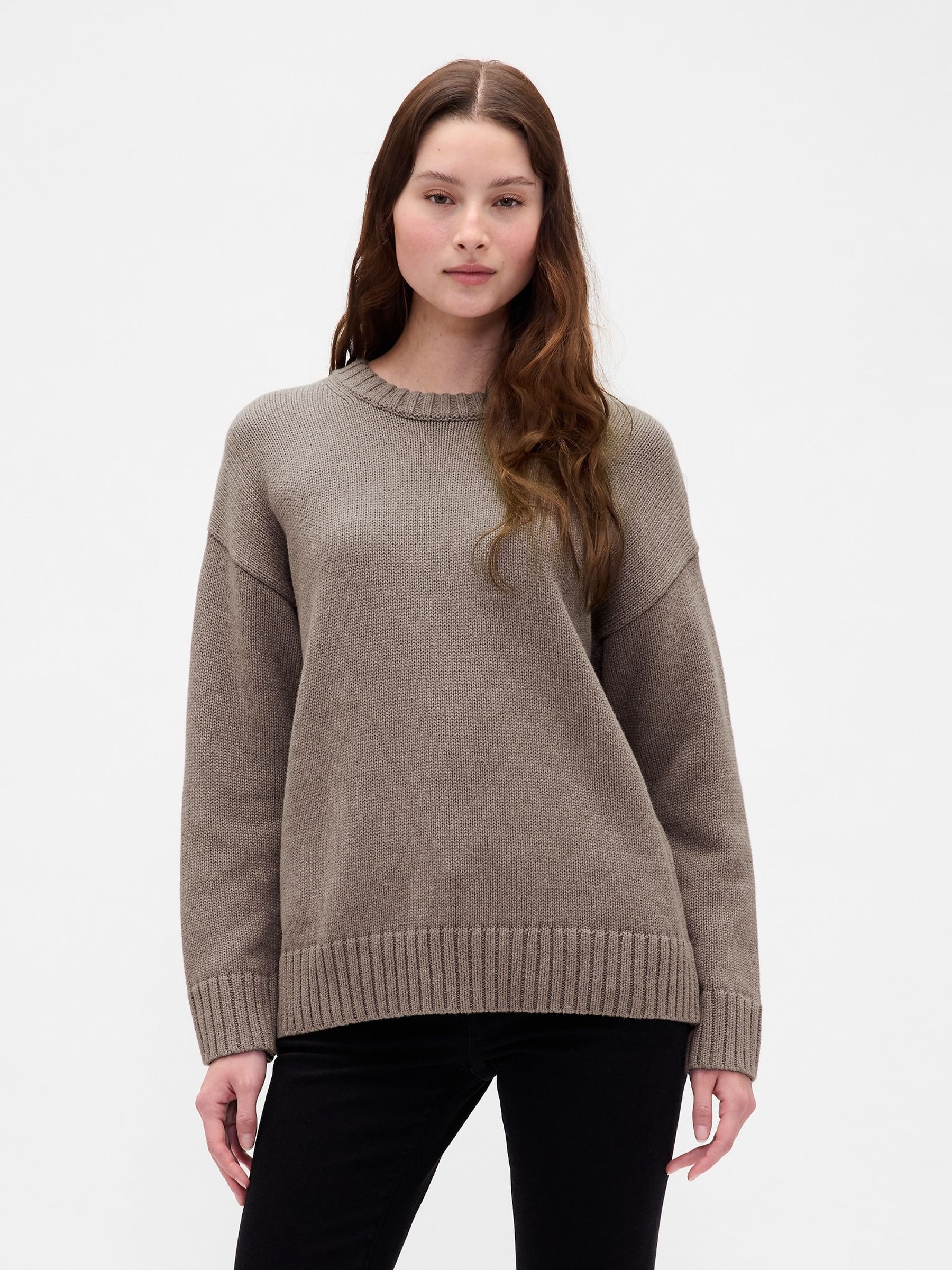 Light Brown Cotton Oversized Jumper - Image 1 of 4