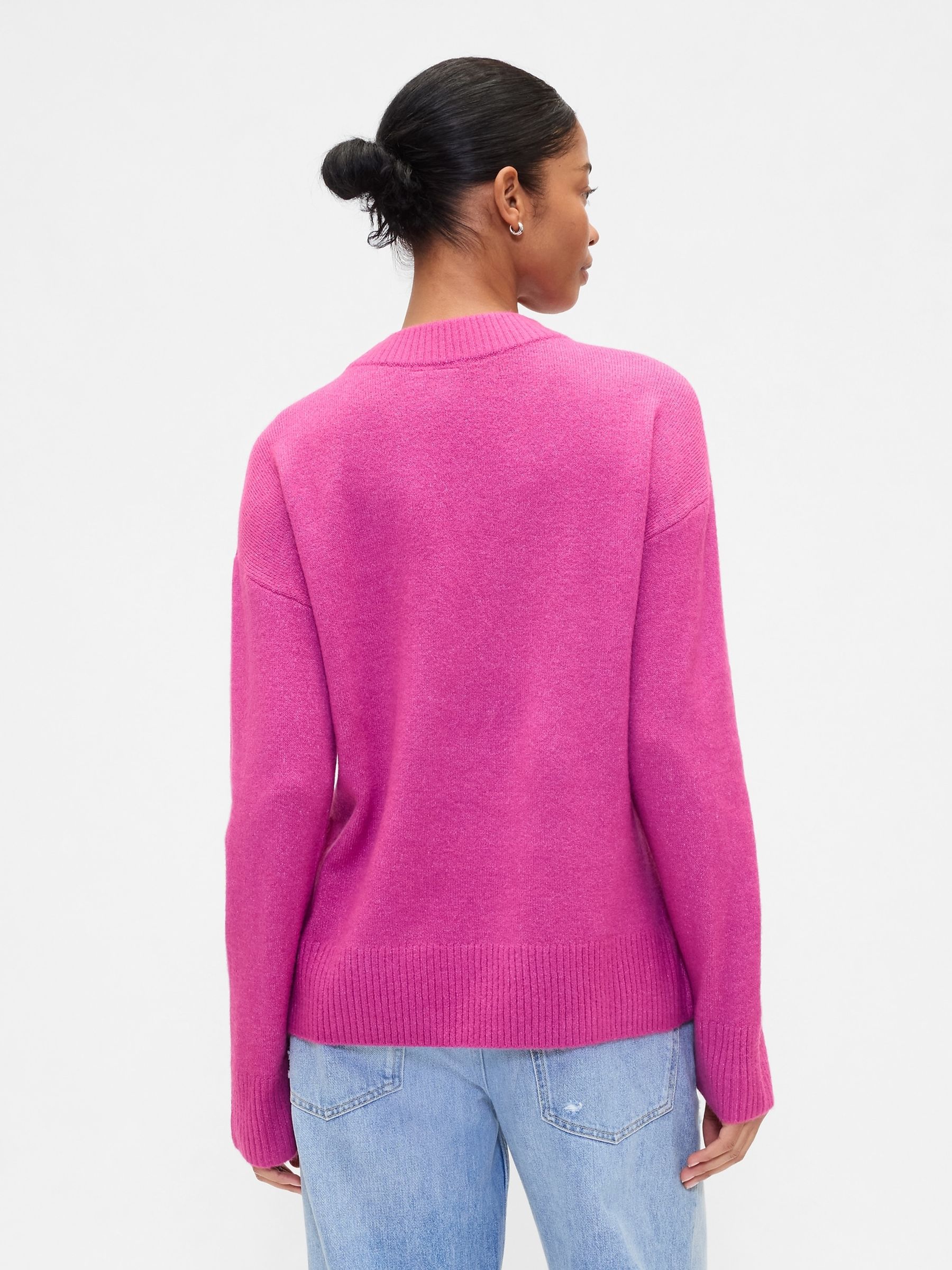 Pink V-Neck Sweatshirt - Image 2 of 5