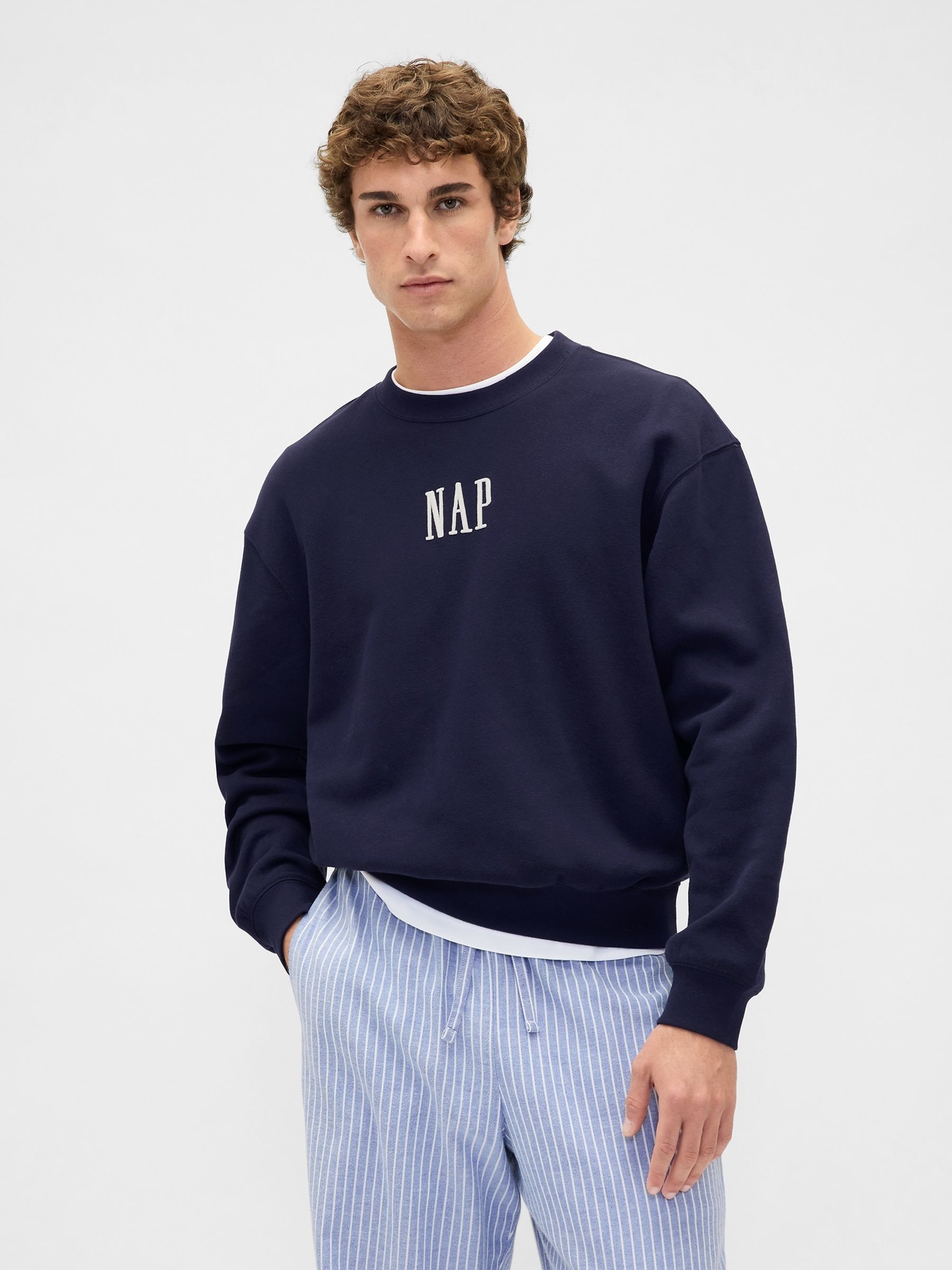 Navy Blue VintageSoft NAP Logo Sweatshirt Gap