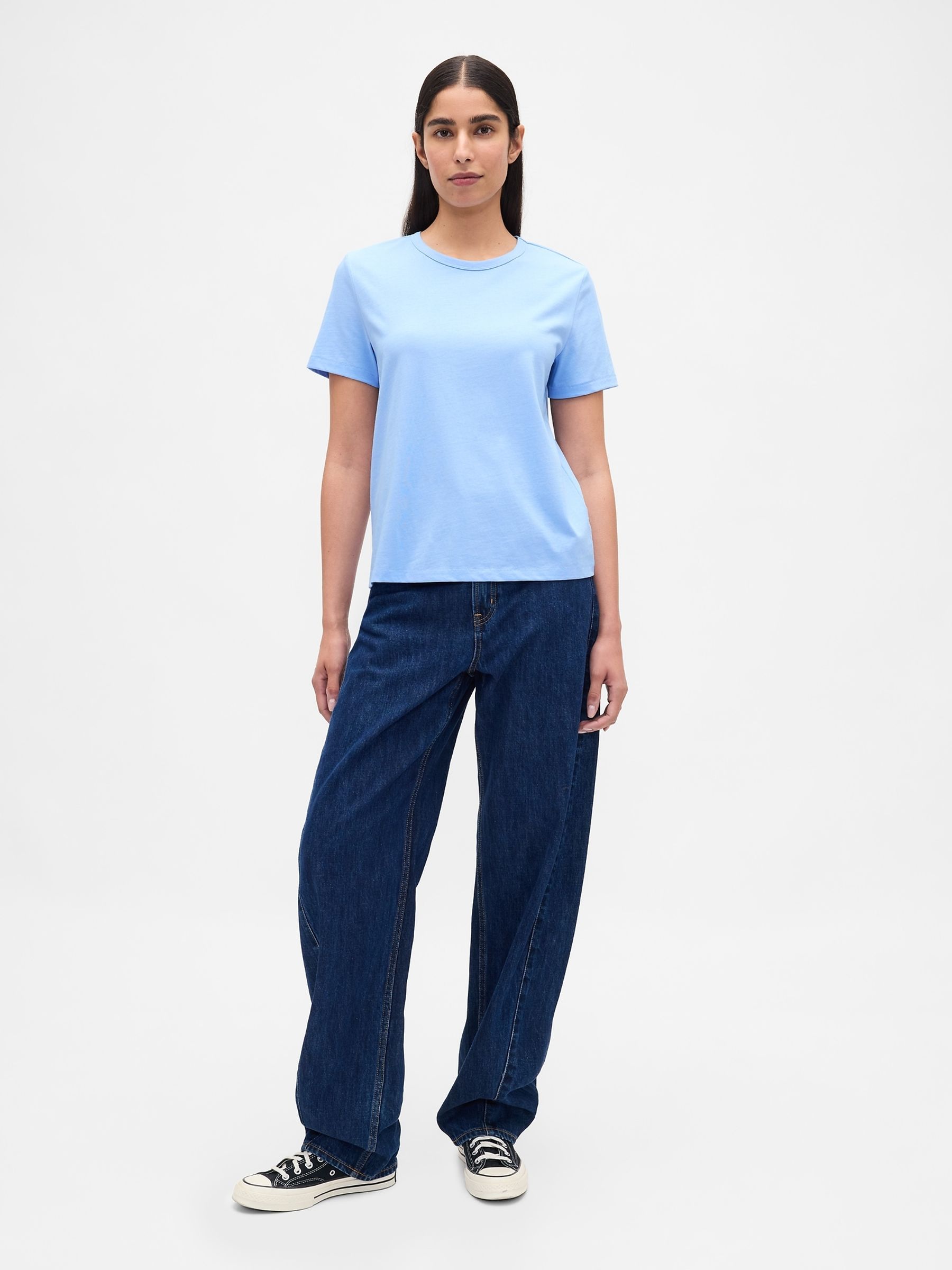 Blue Vintage Soft Crew Neck Short Sleeve T-Shirt - Image 3 of 4