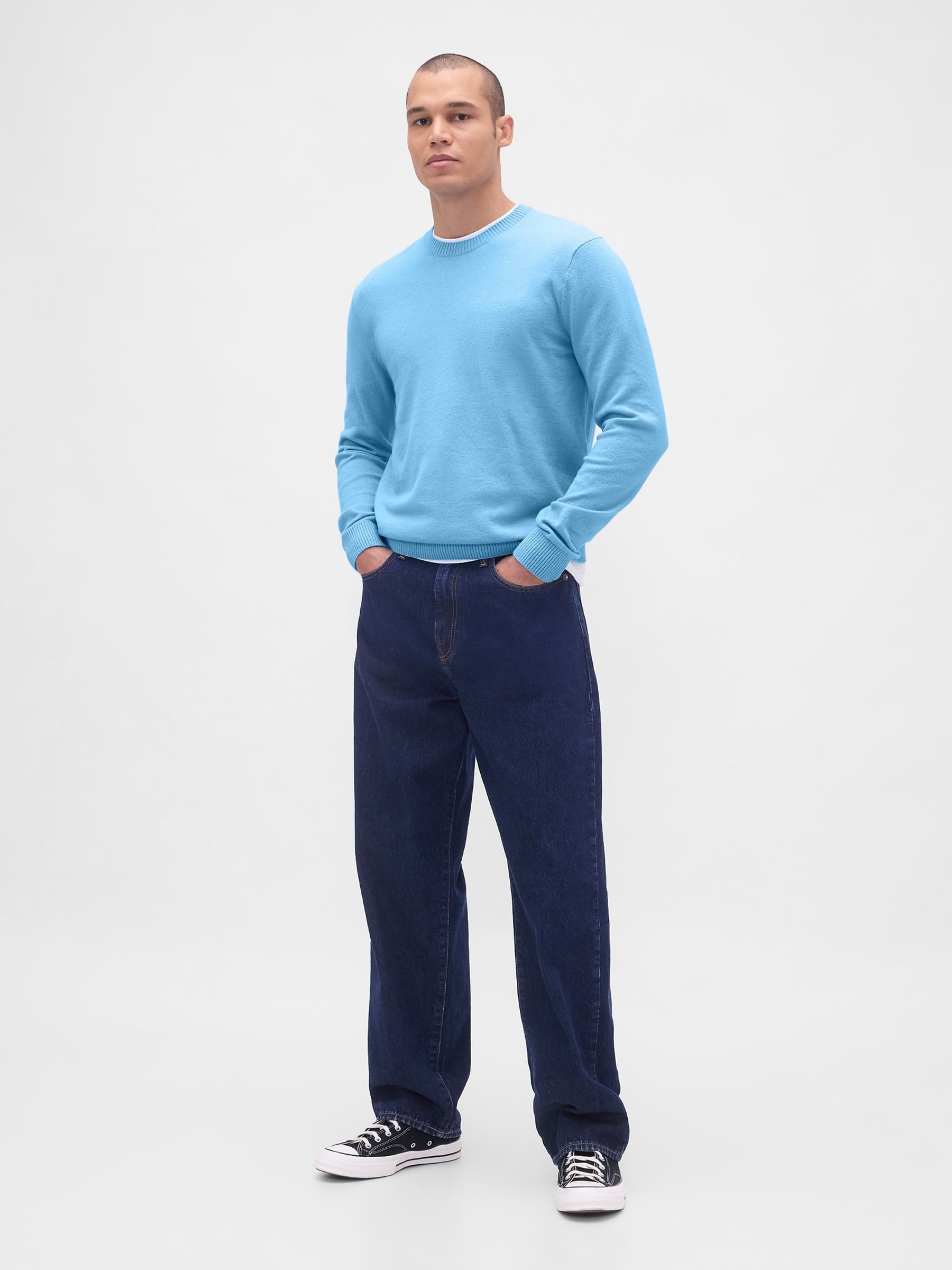 Light Blue CashSoft Crew Sweatshirt - Image 3 of 4