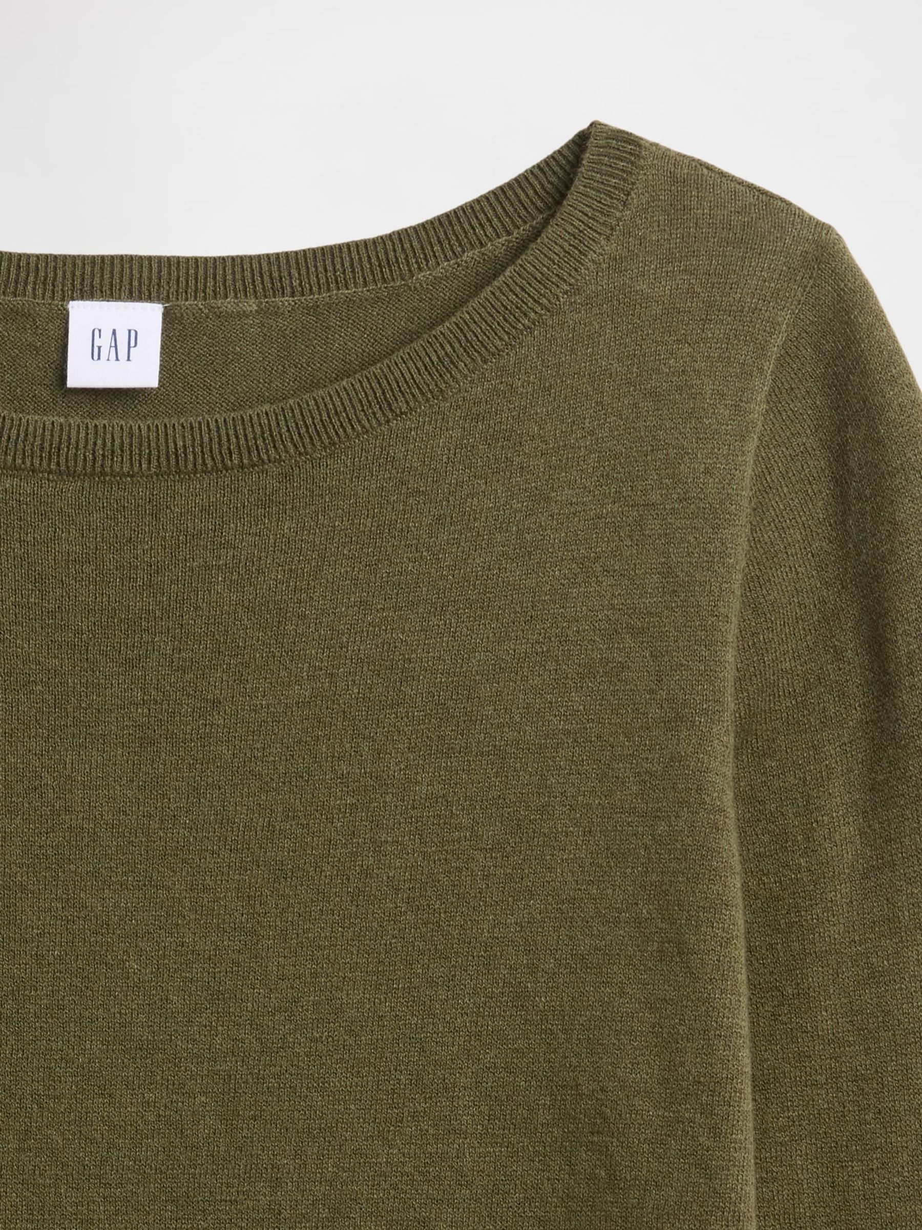 Olive Green Bella Boat Neck Jumper - Image 5 of 5 Olive Green Bella Boat Neck Jumper - Image 5 of 5