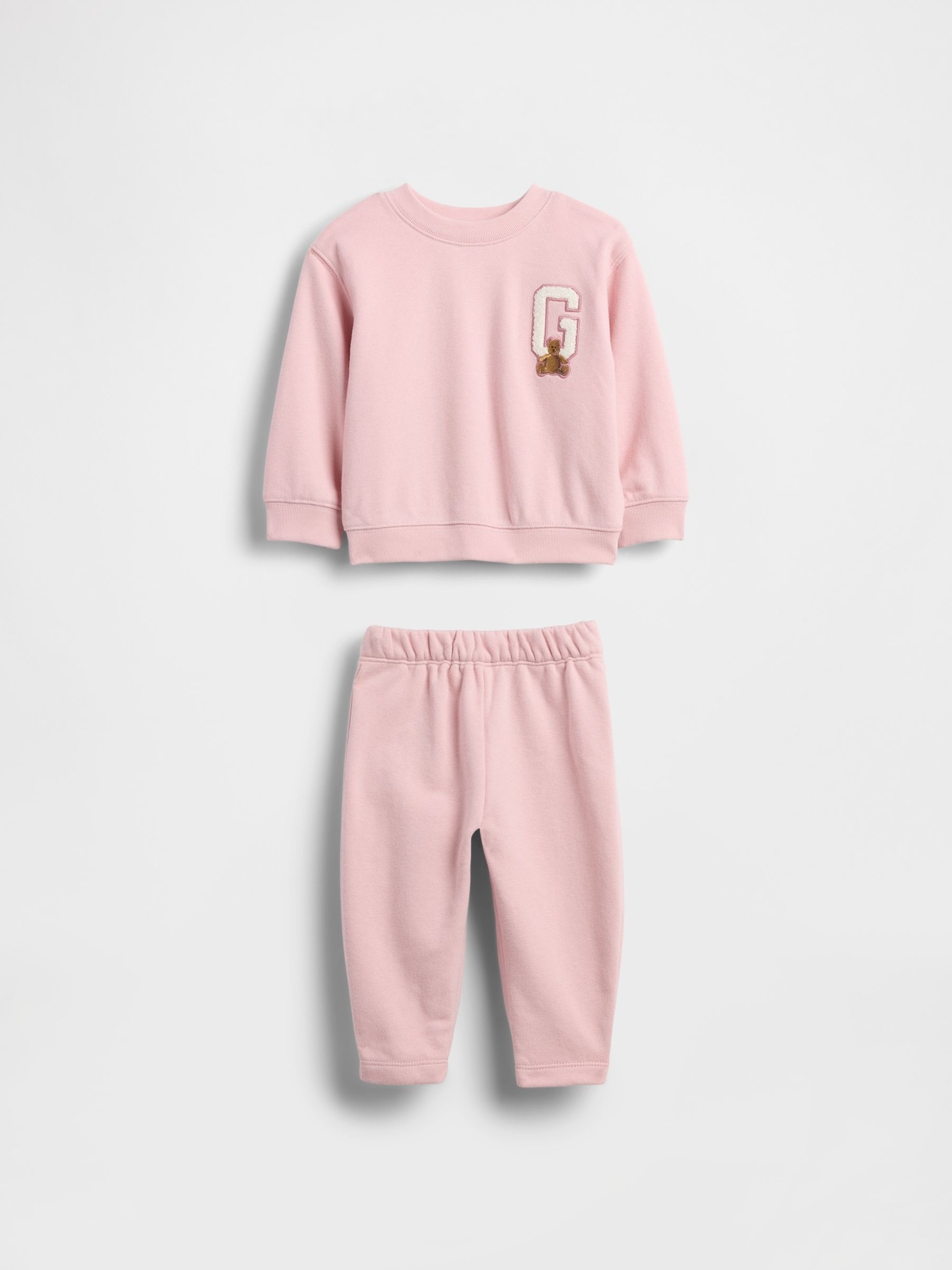 Pink Baby Vintage Soft Varsity Logo Sweat Set Gap