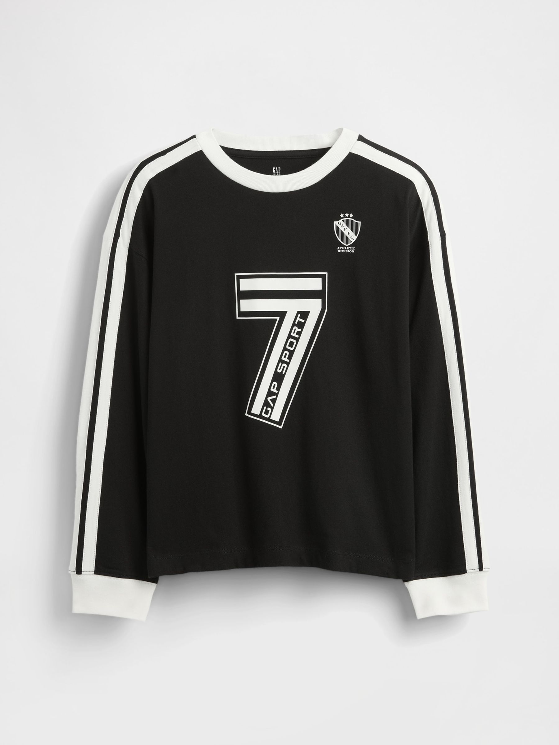 Black Soccer Jersey Logo Crew Neck T-Shirt (4-13yrs) - Image 1 of 2