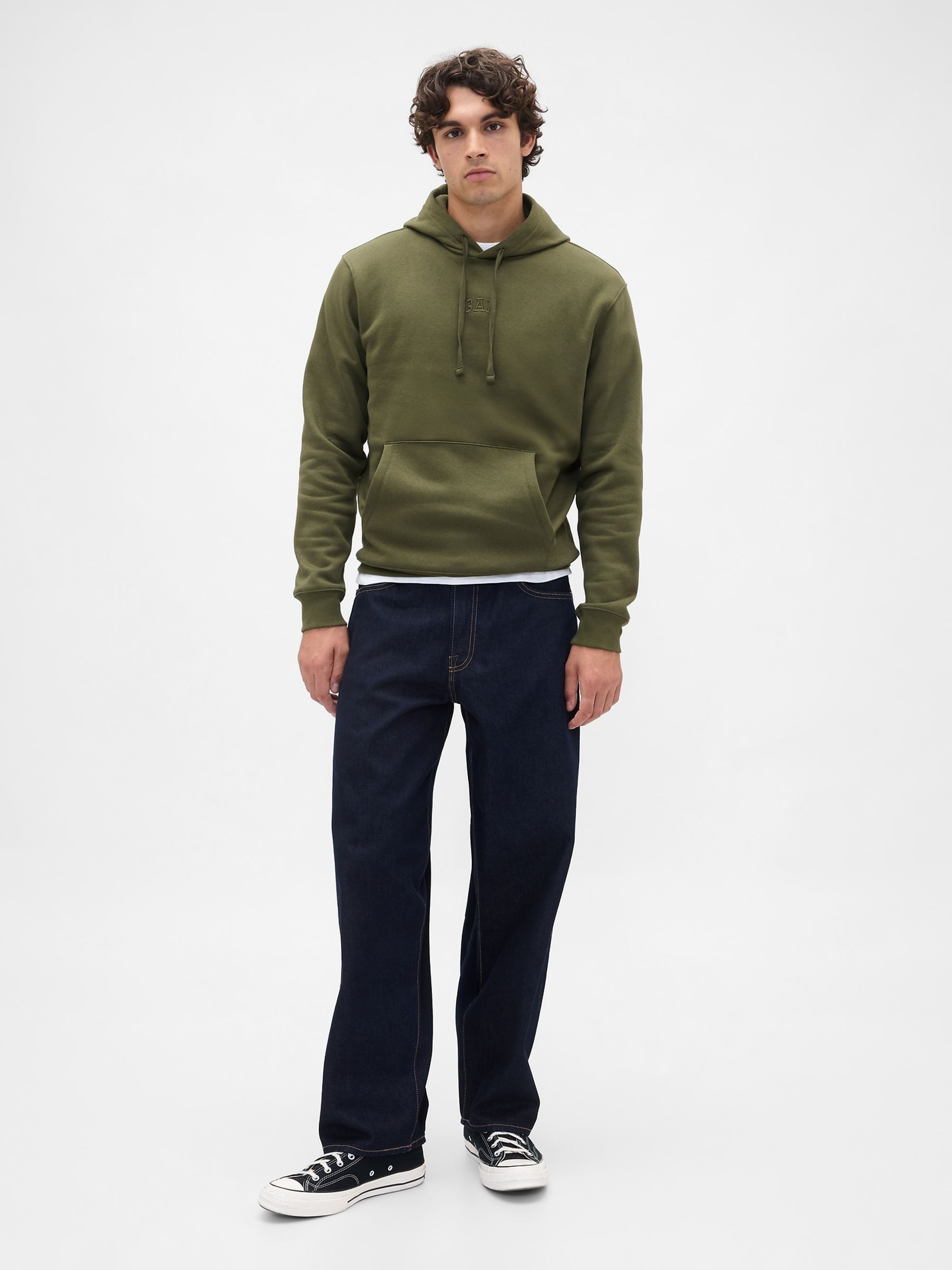 Green Relaxed Mini-Logo Hoodie - Image 3 of 4