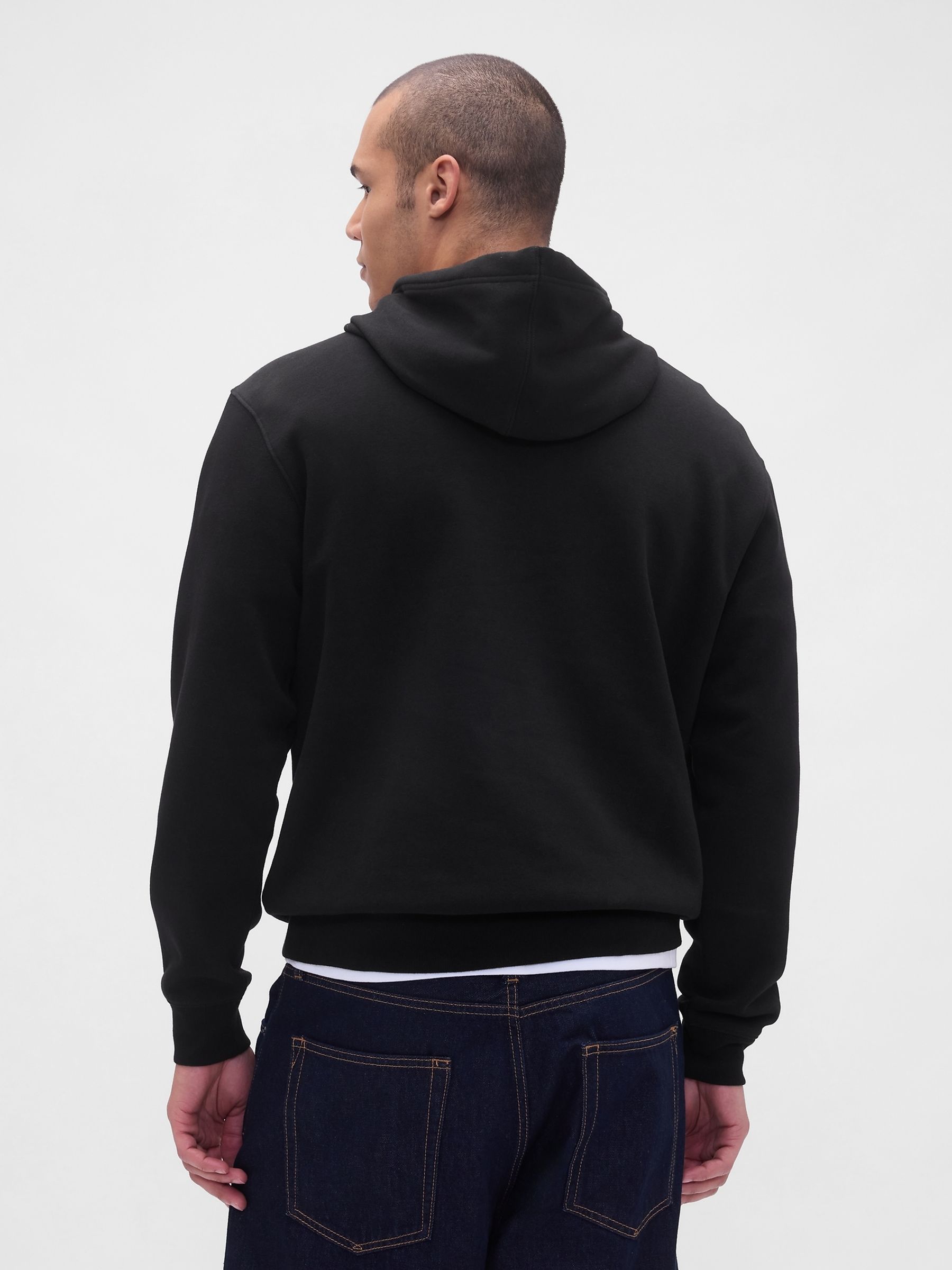 Black Relaxed Mini-Logo Hoodie - Image 2 of 4