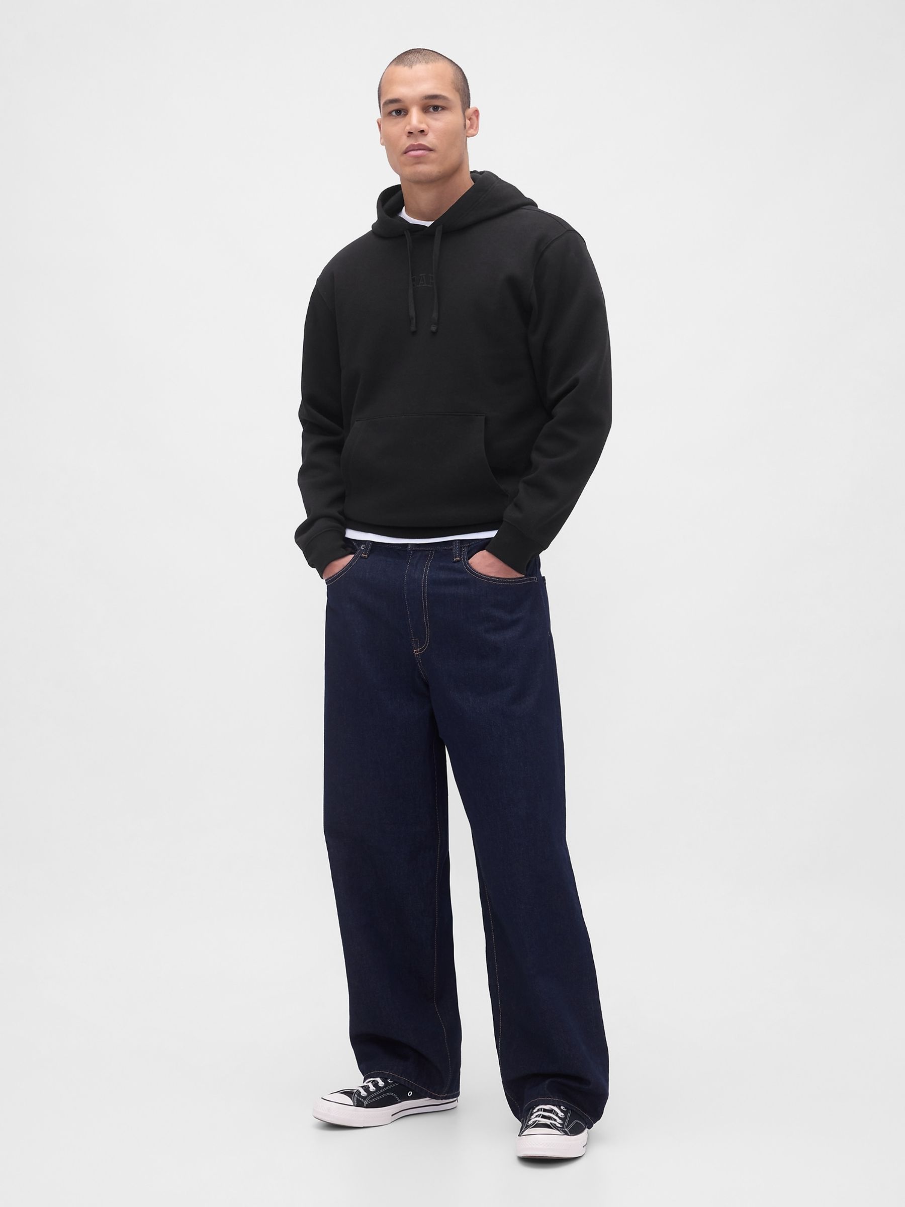 Black Relaxed Mini-Logo Hoodie - Image 4 of 4