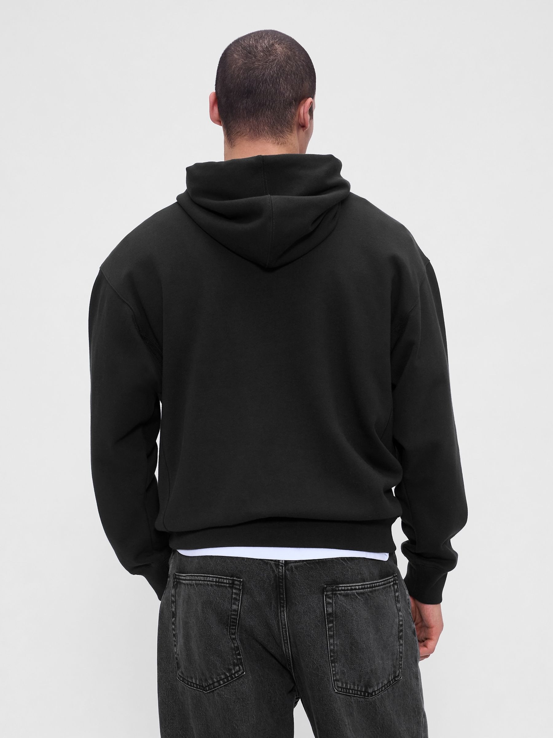 Black Oversized Heavyweight Logo Hoodie - Image 2 of 4