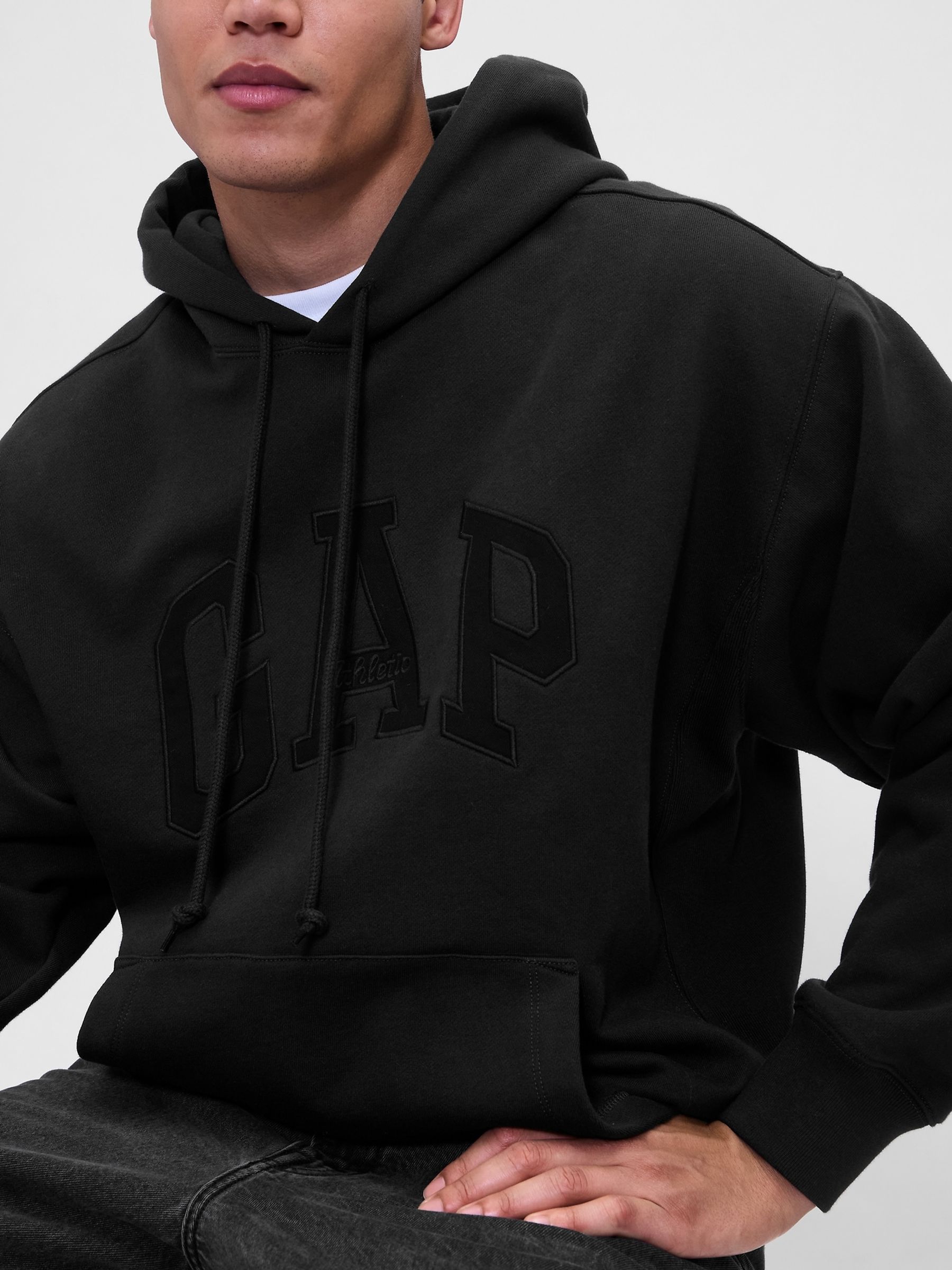 Black Oversized Heavyweight Logo Hoodie - Image 4 of 4
