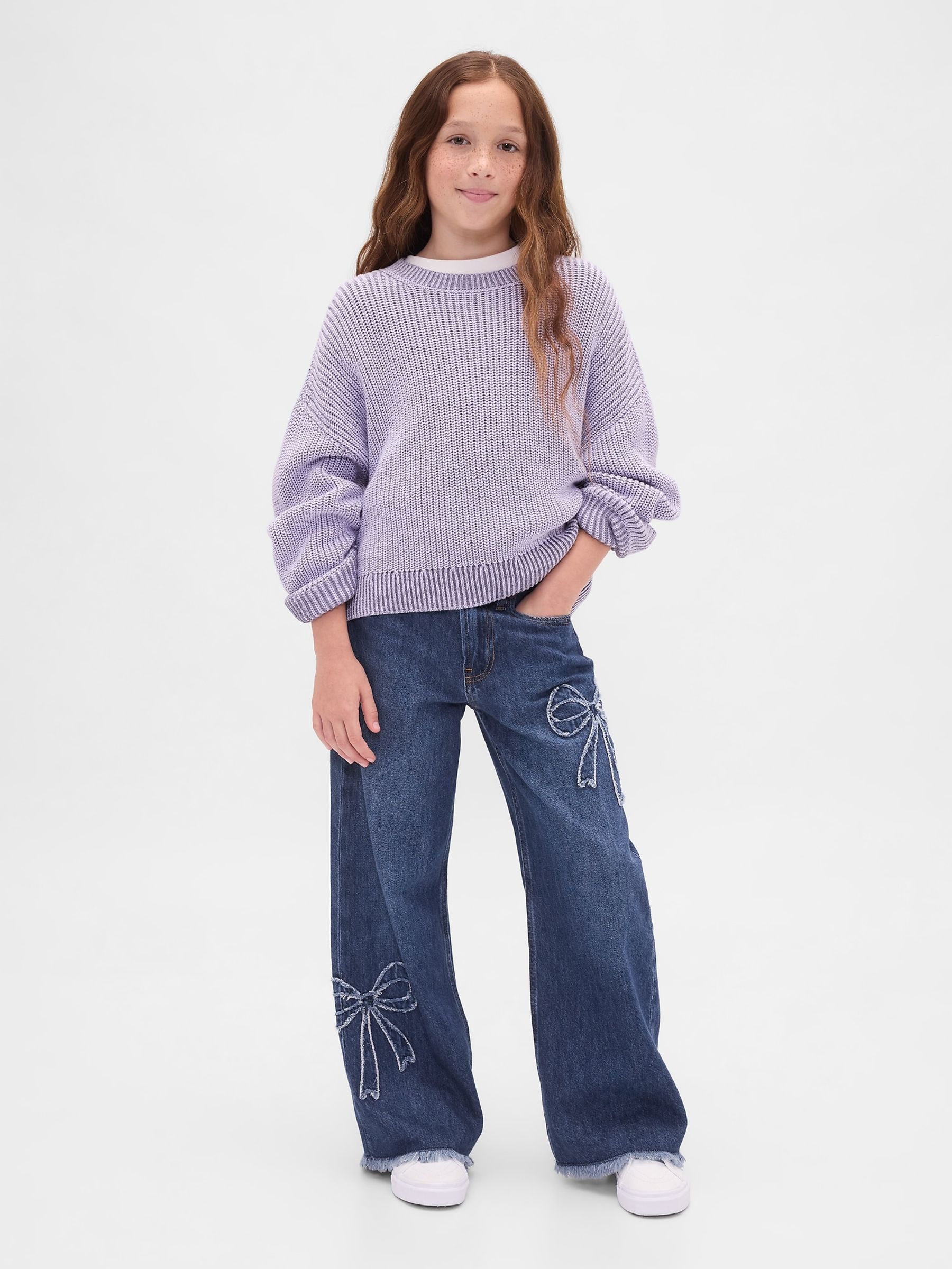 Blue Low Rise Stride Wide-Leg Jeans (5-13yrs) - Image 3 of 5