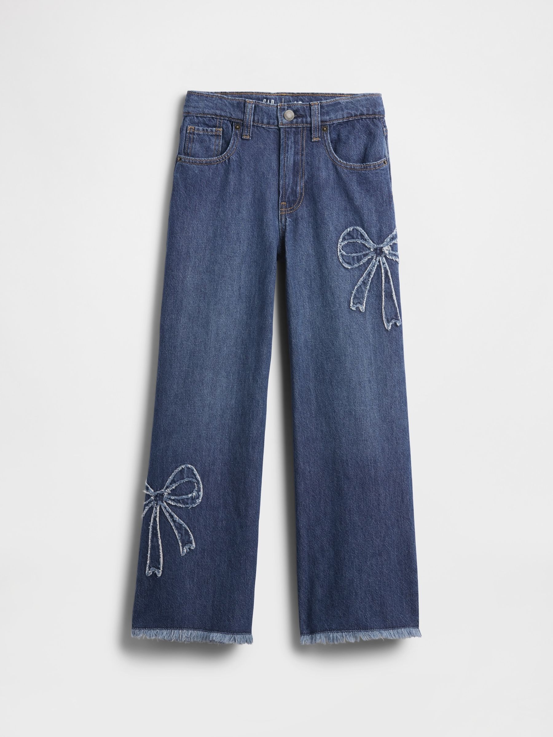 Blue Low Rise Stride Wide-Leg Jeans (5-13yrs) - Image 4 of 5