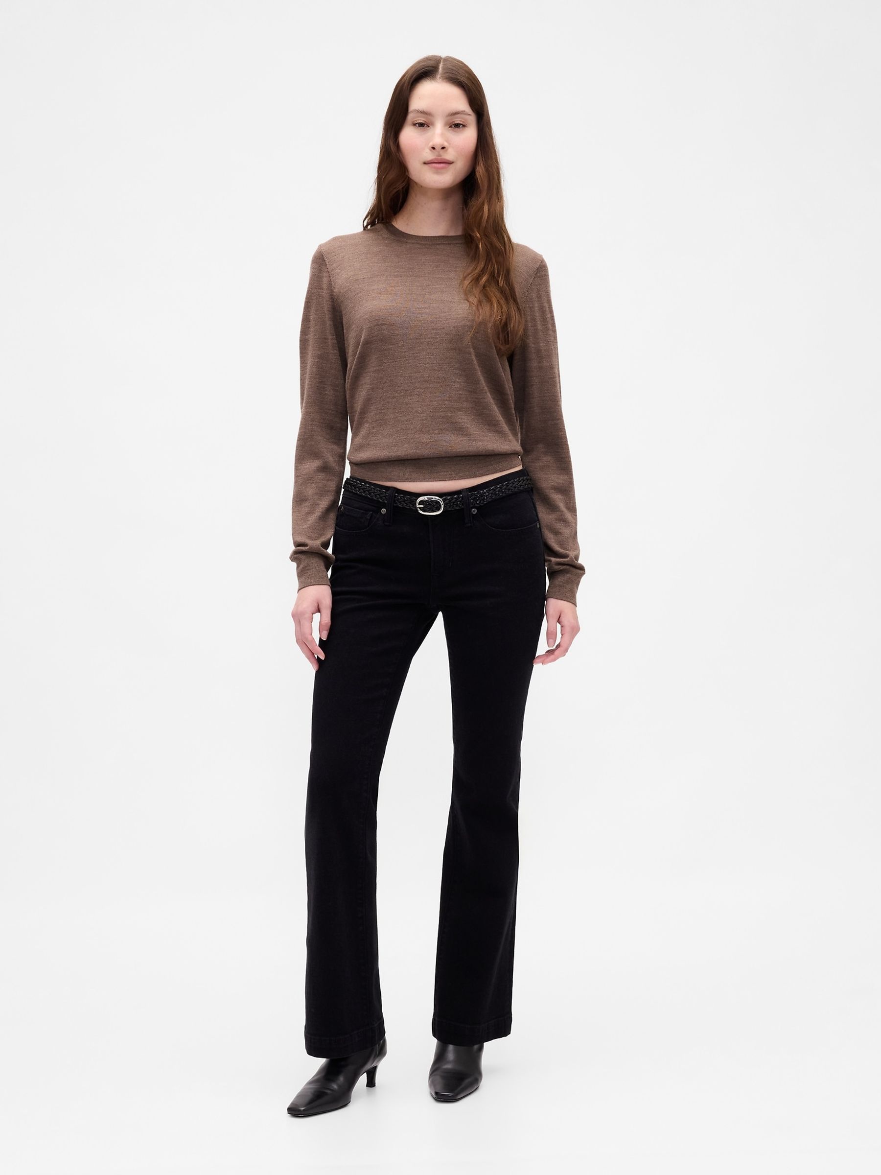 Brown Merino Crew Neck Sweatshirt - Image 3 of 4