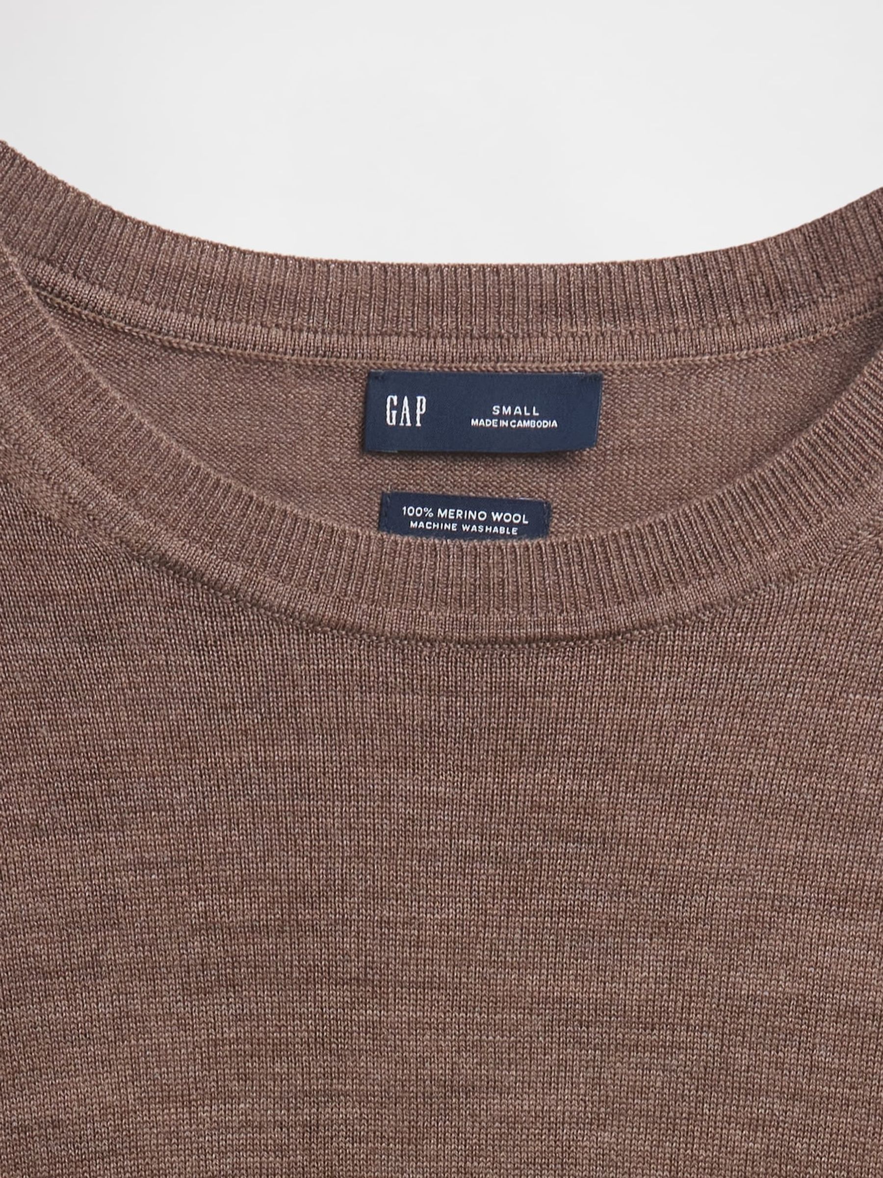 Brown Merino Crew Neck Sweatshirt - Image 4 of 4