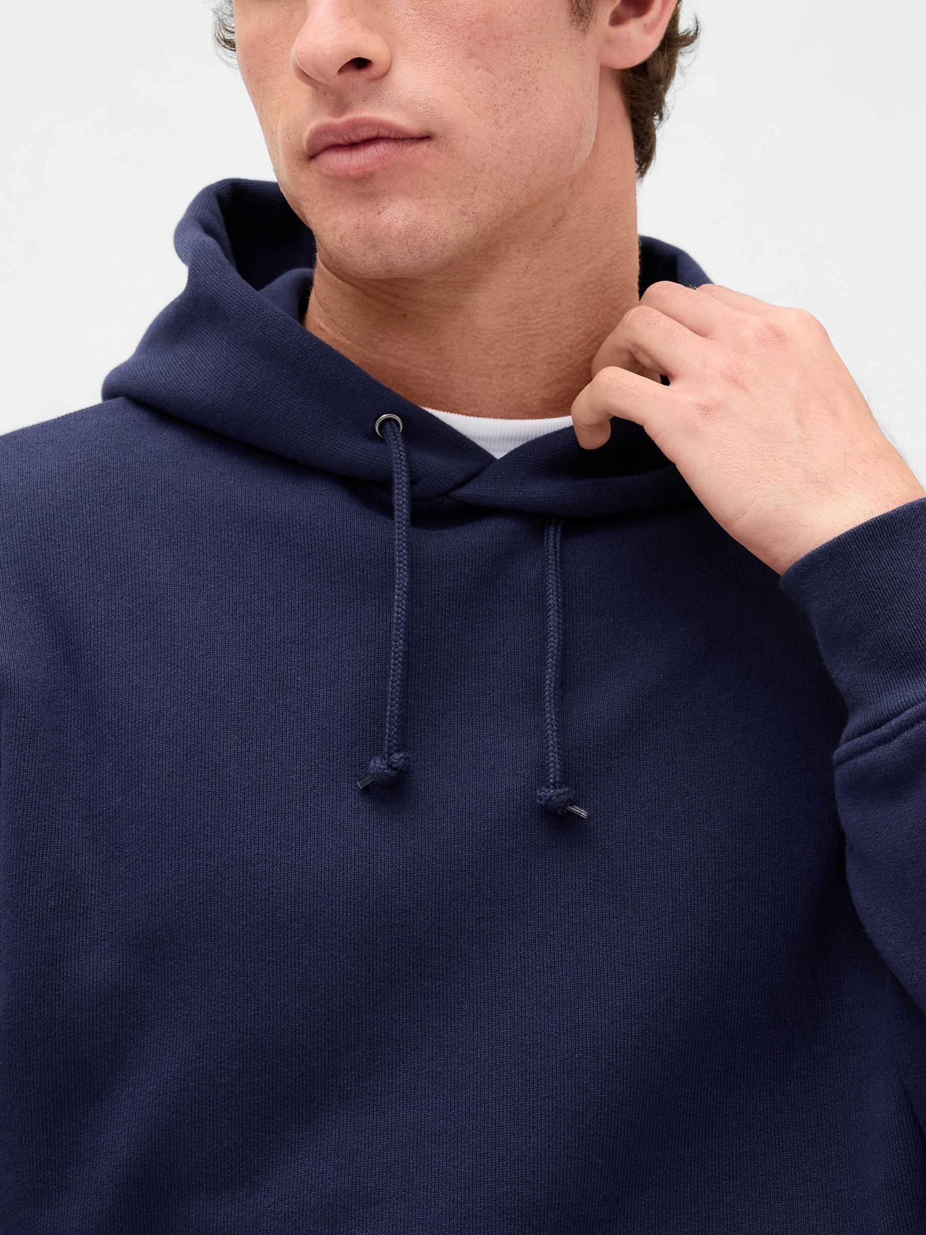 Navy Blue Extra Heavyweight French Terry Hoodie - Image 4 of 4