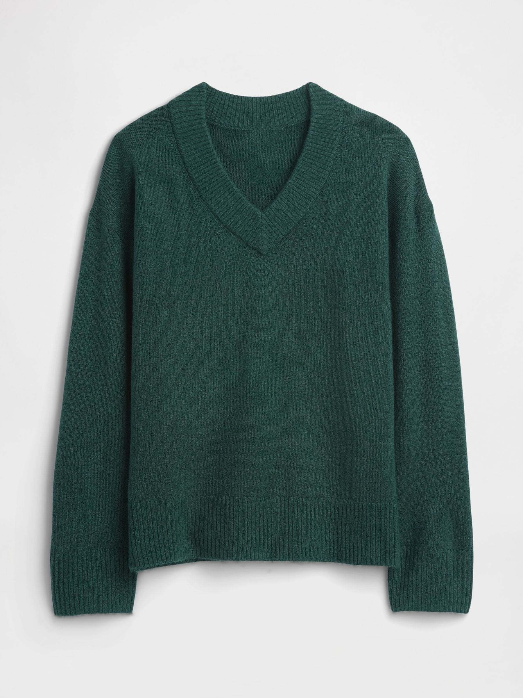 Dark Green V-Neck Sweatshirt - Image 4 of 5