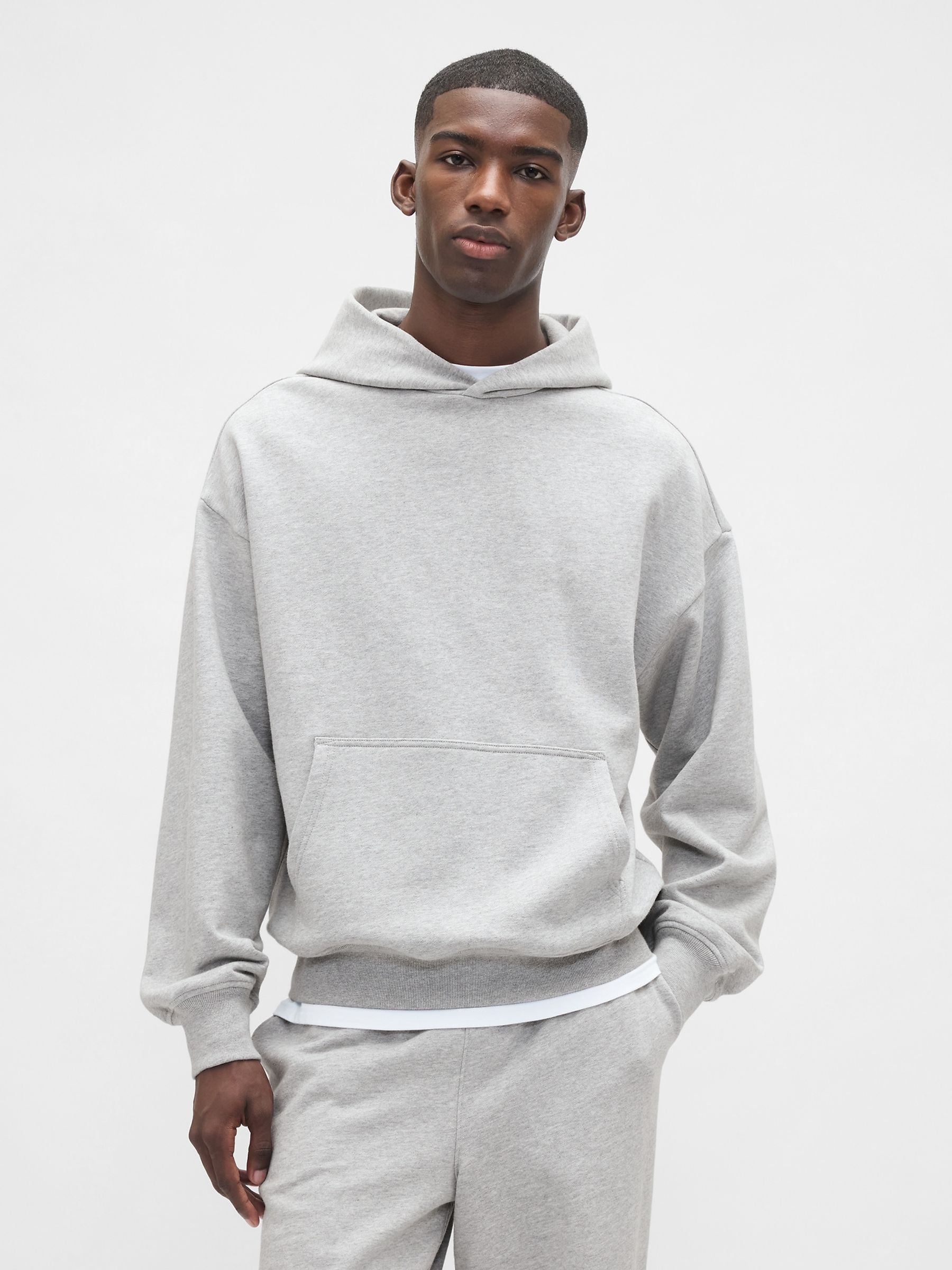 Light Grey Oversized Heavyweight Hoodie Gap